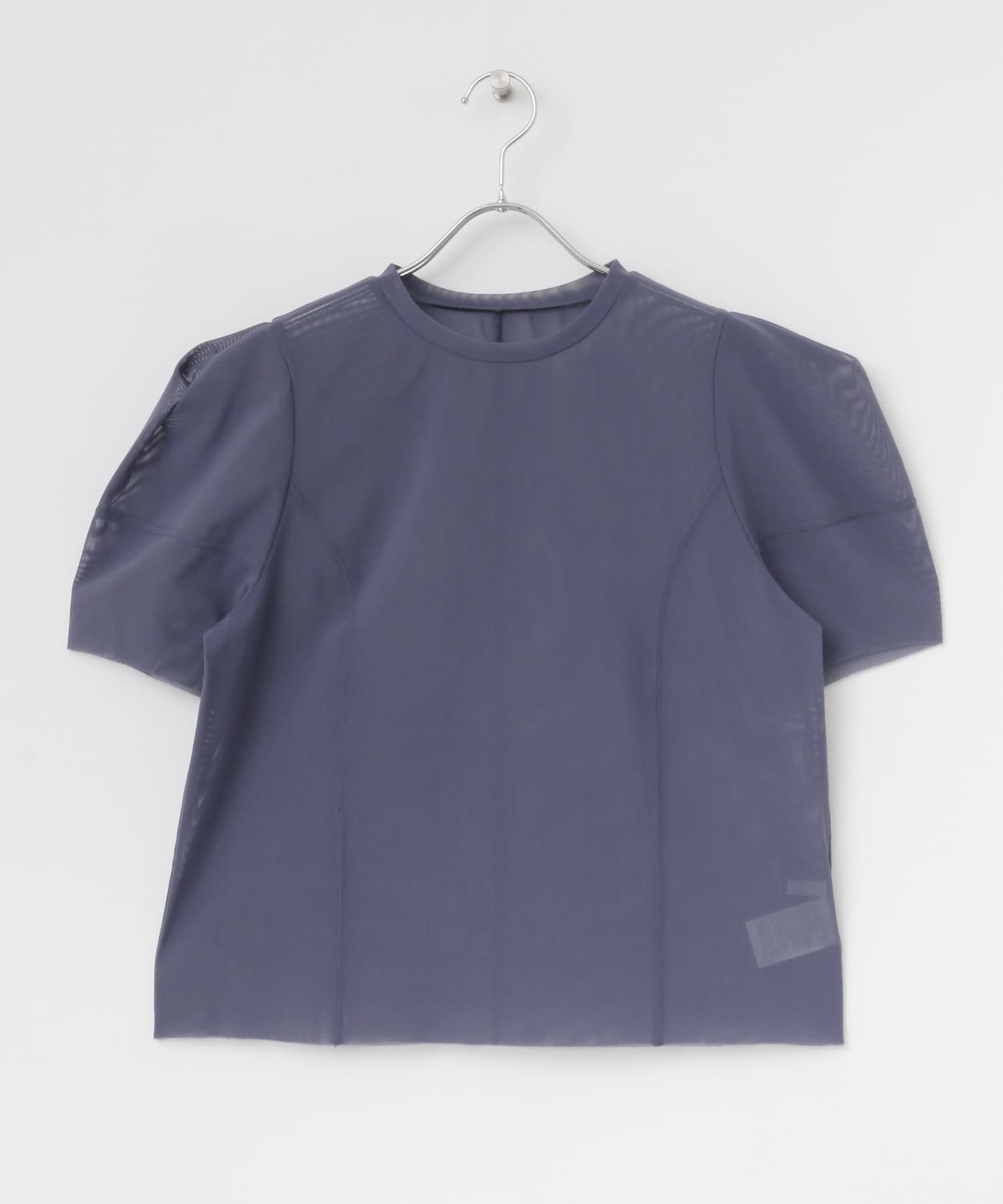 ショルダータックメッシュトップス D.BLUE one