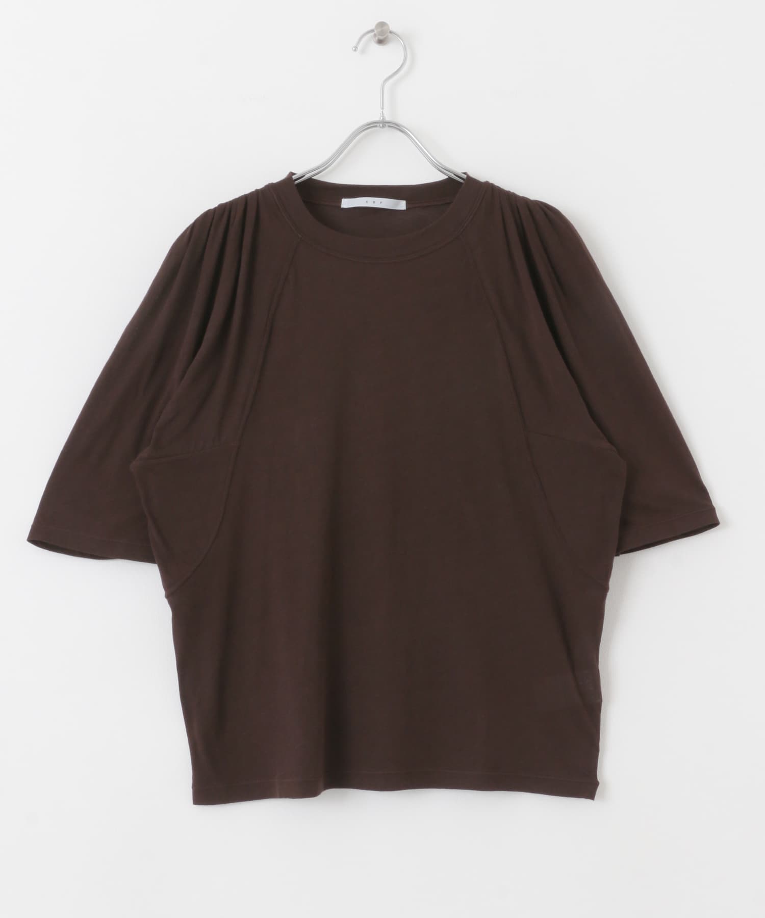 フリルスリーブシアーカットソー D.BROWN one