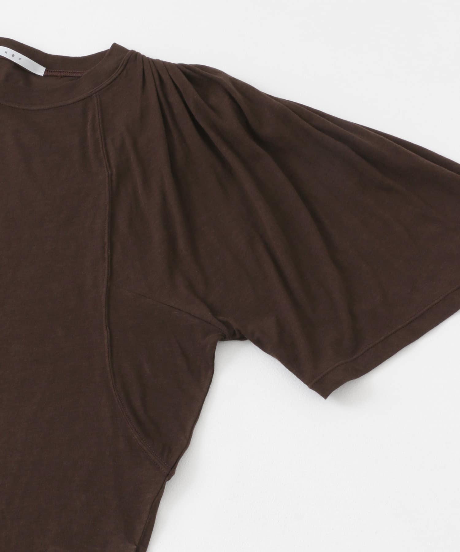 フリルスリーブシアーカットソー D.BROWN one