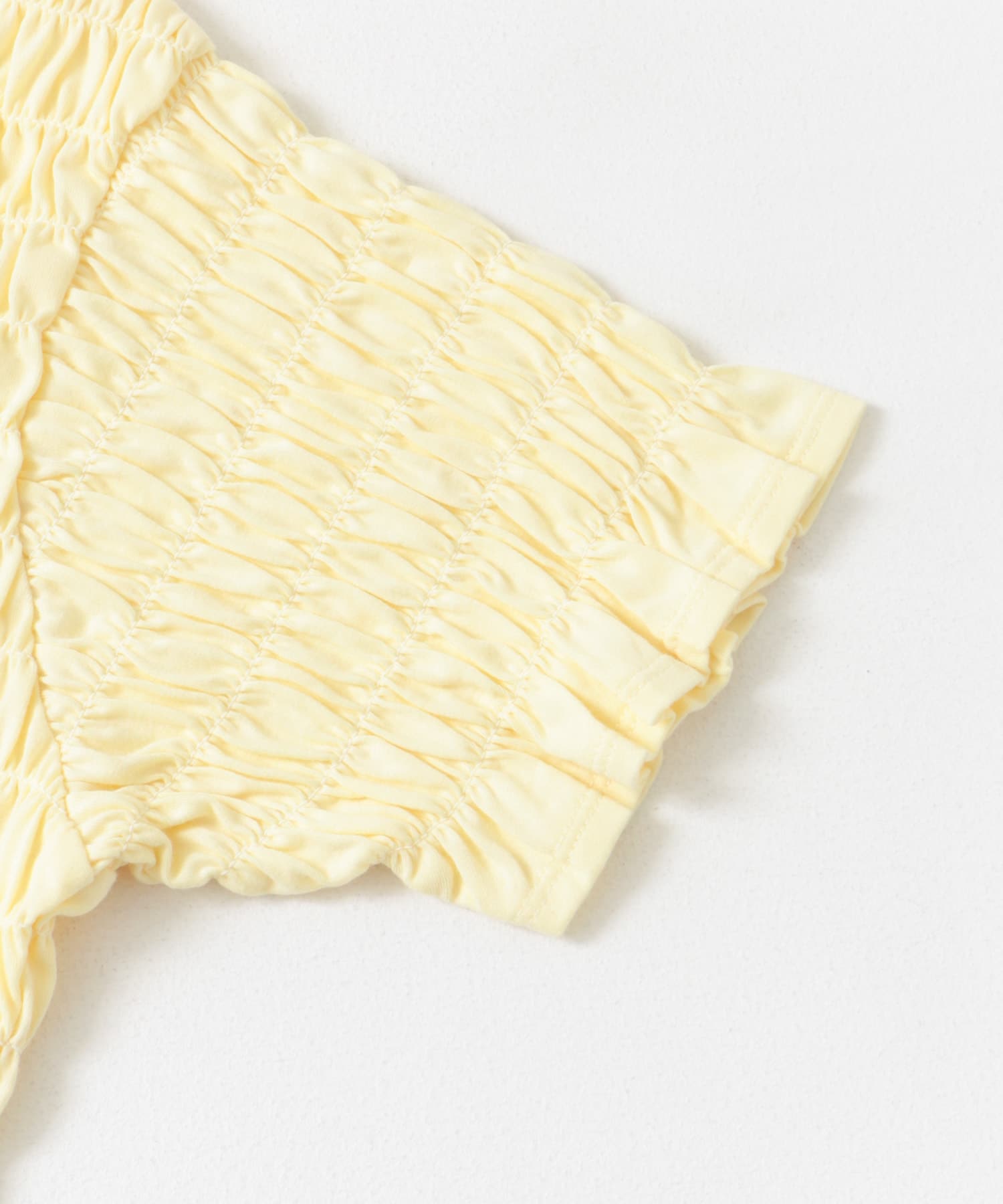シャーリングプチフリルTEE YELLOW one