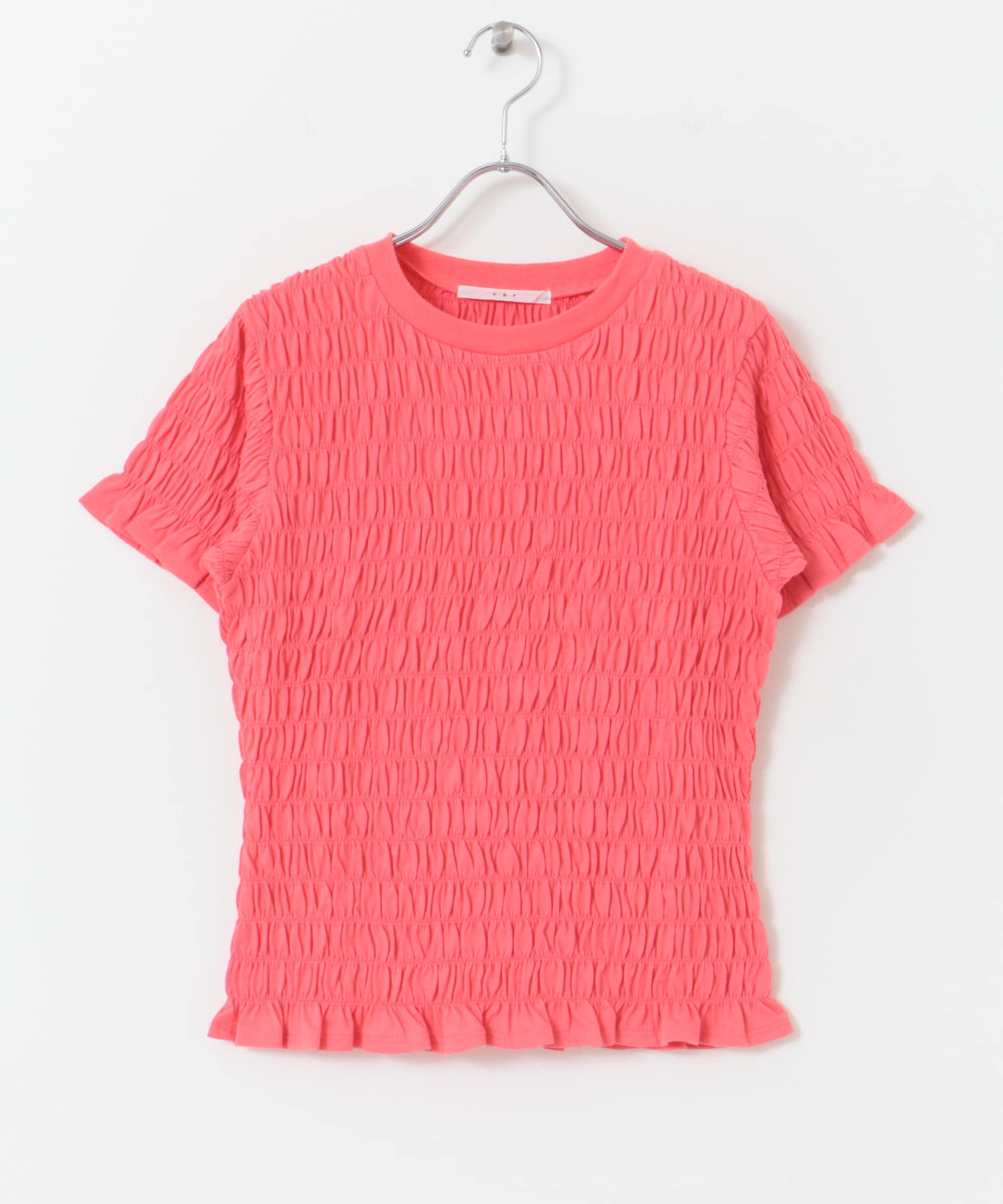 シャーリングプチフリルTEE PINK one