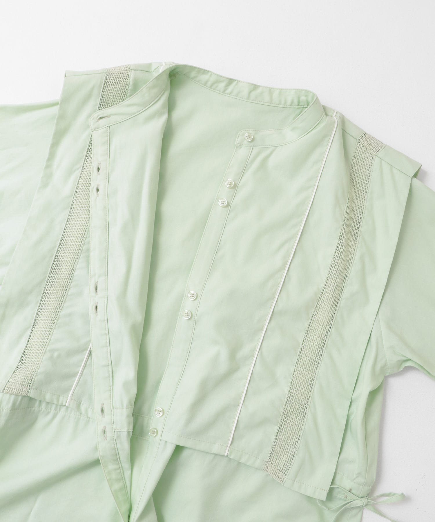 パイピングレイヤードシャツ MINT one