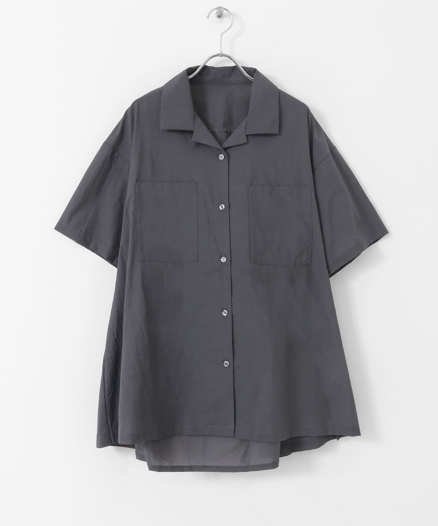 バックレイヤードオープンシャツ CHARCOAL one