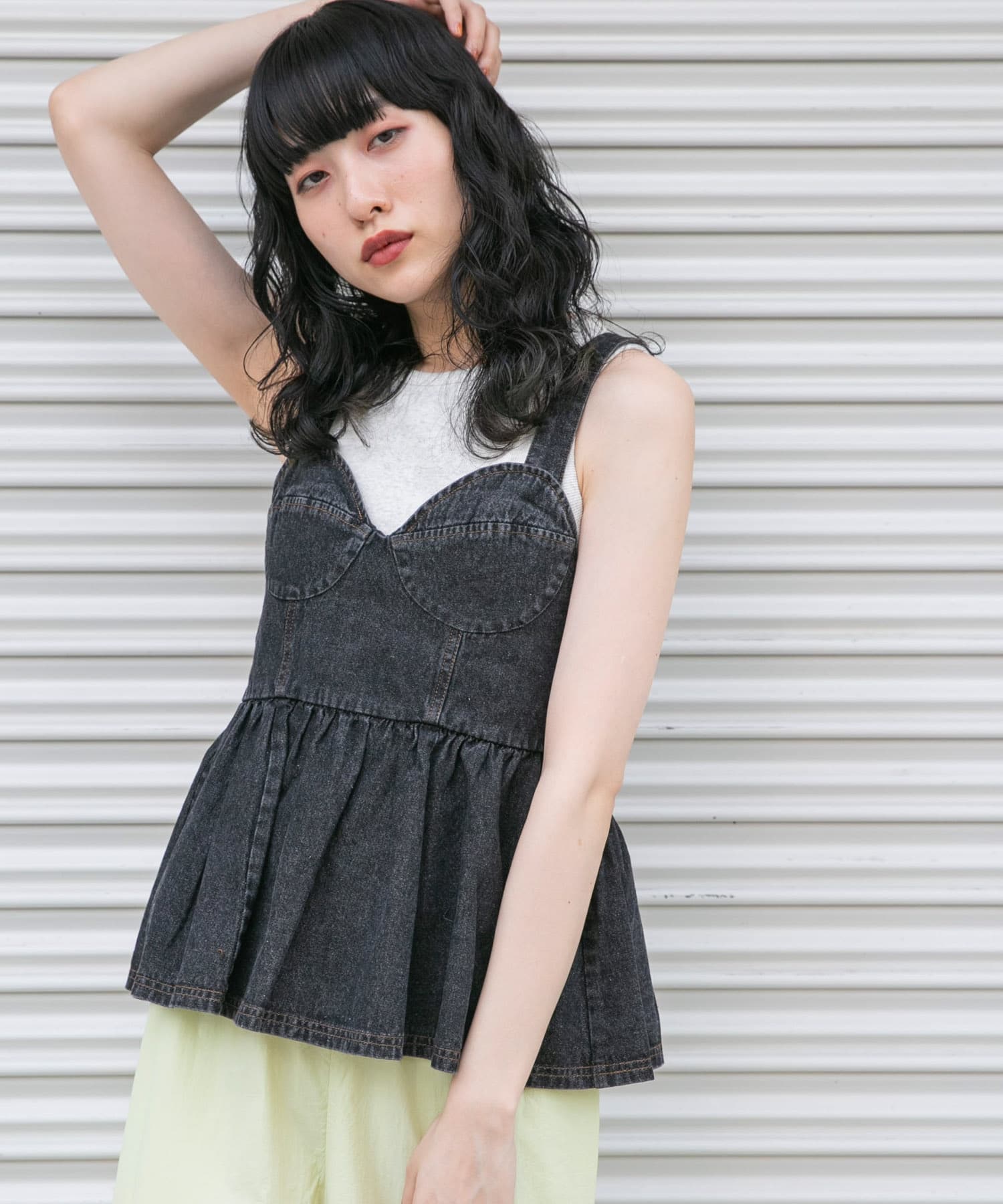 ELISABETTA FRANCHI デニムビスチェ トップス イタリア製 秋服 デニムビスチェ(one BLACK): トップス｜URBAN RESEARCH公式