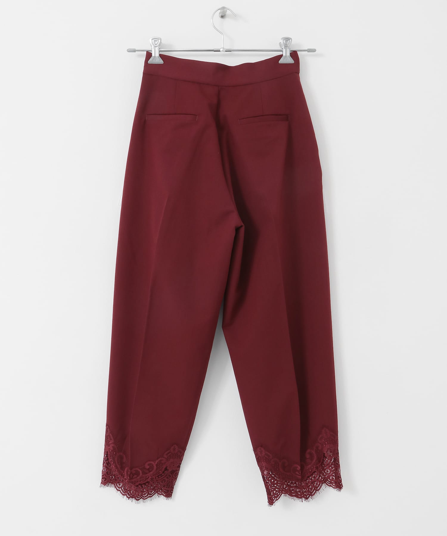 レースヘムクロップドパンツ BORDEAUX 36