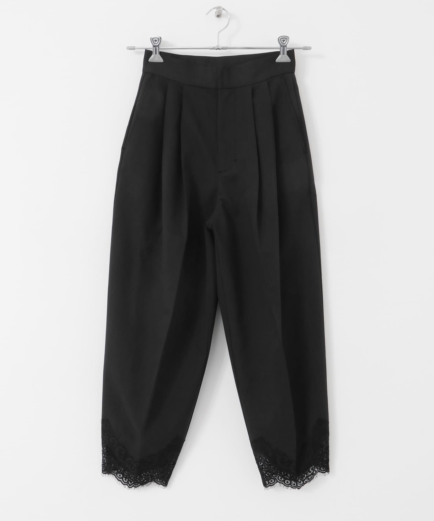 レースヘムクロップドパンツ BLACK 36