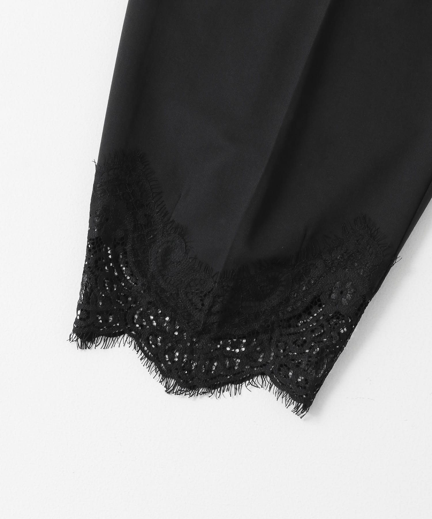 レースヘムクロップドパンツ BLACK 36
