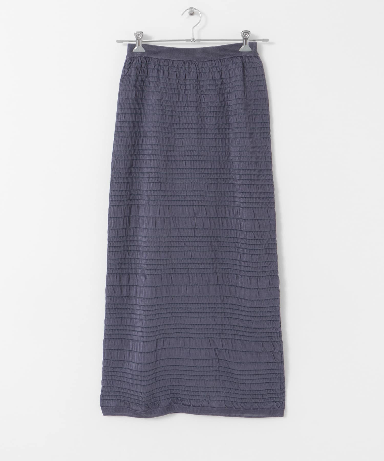 Iラインシャーリングニットスカート ASH BLUE one