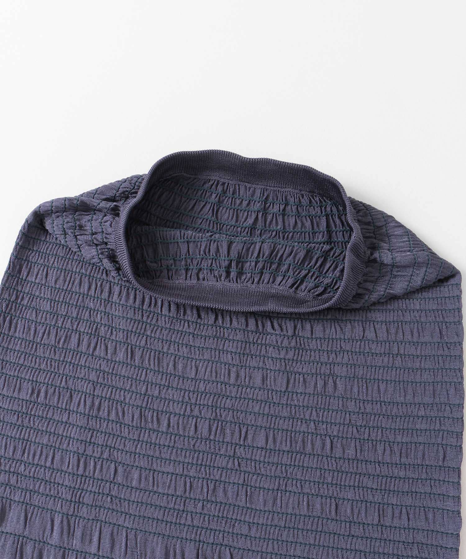 Iラインシャーリングニットスカート ASH BLUE one