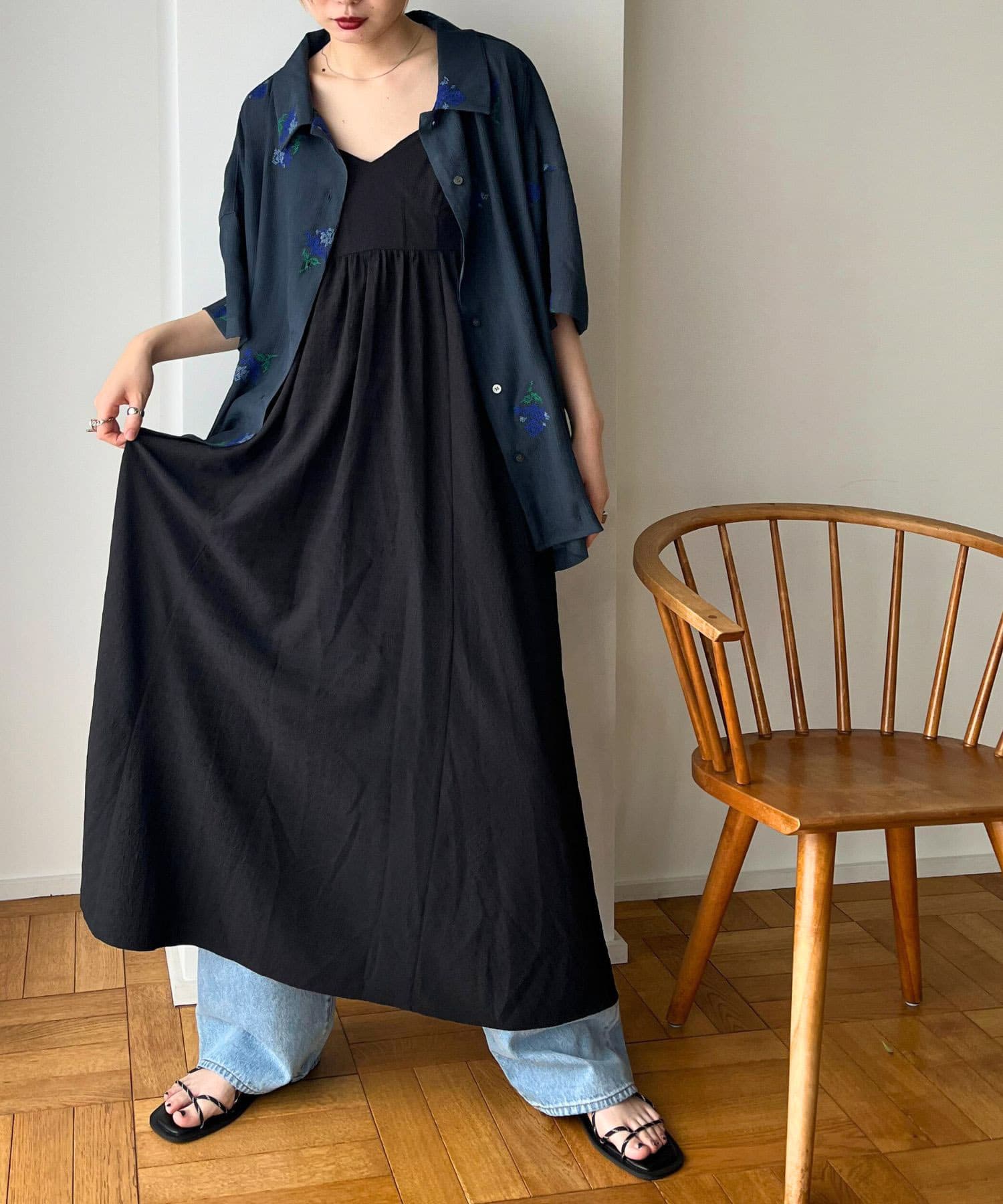 スイッチングマキシキャミワンピース(one BLACK): ワンピース｜URBAN