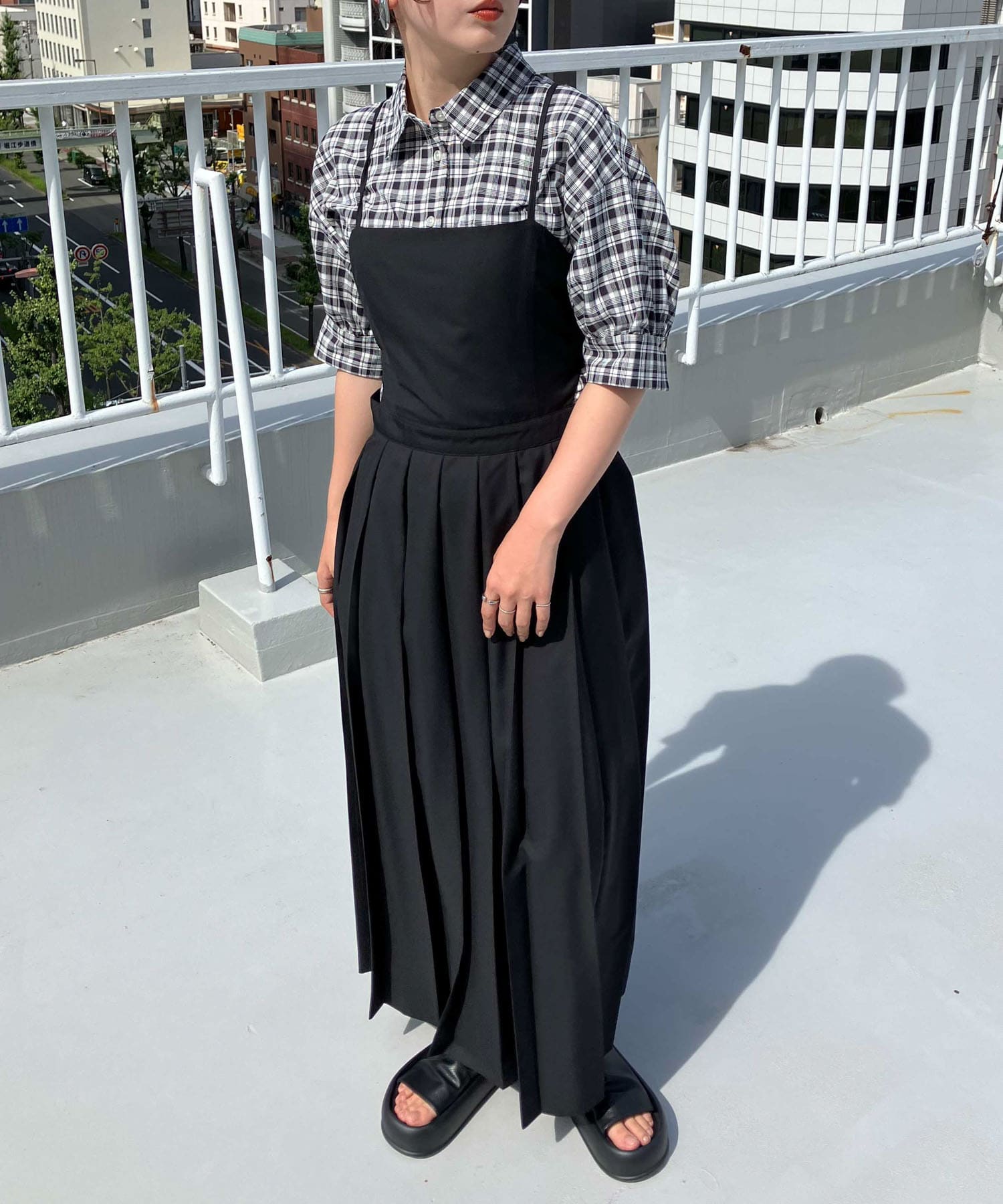 プリーツキャミワンピース