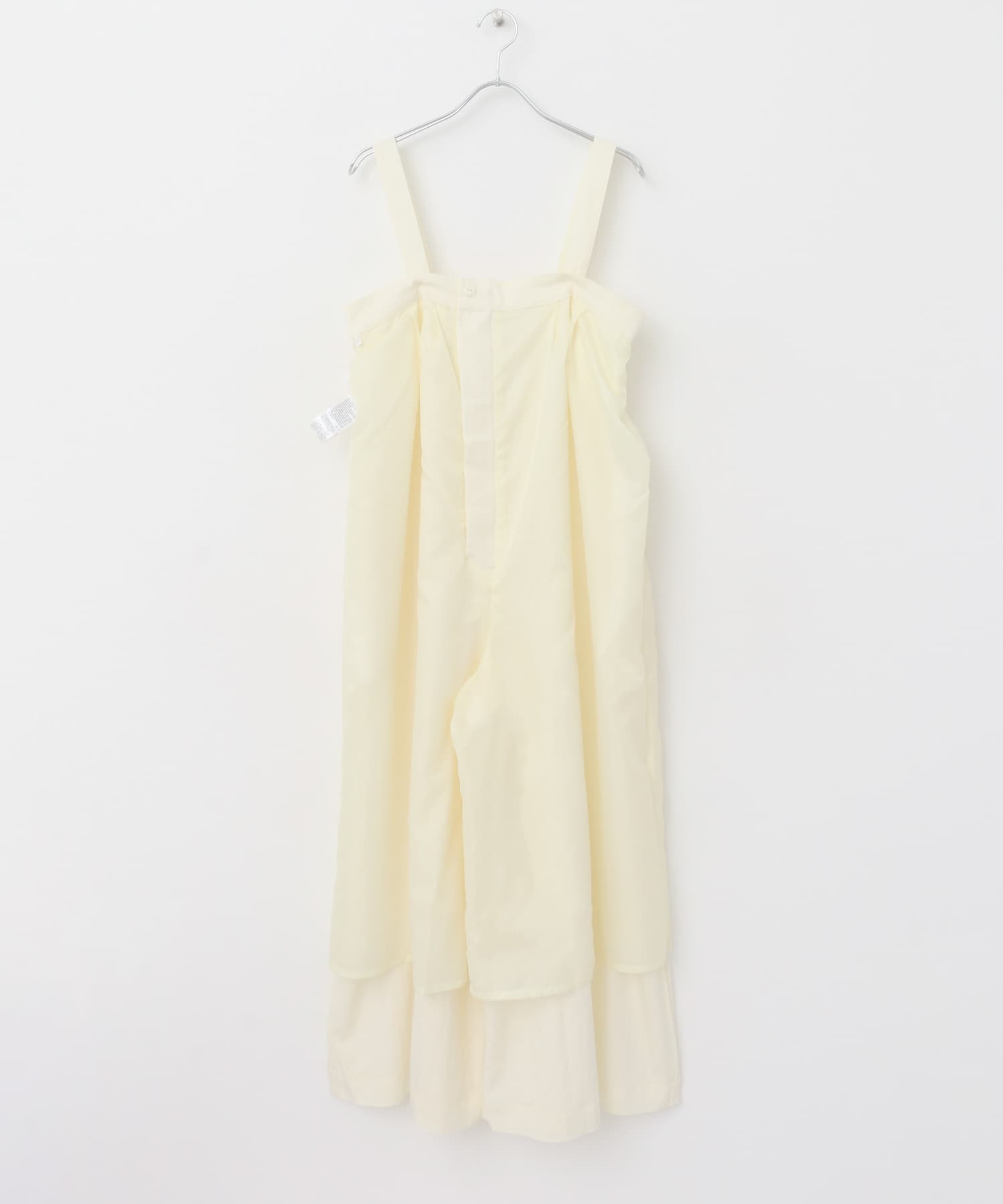 『2サイズ展開』オーバーストラップワイドサロペット IVORY 36
