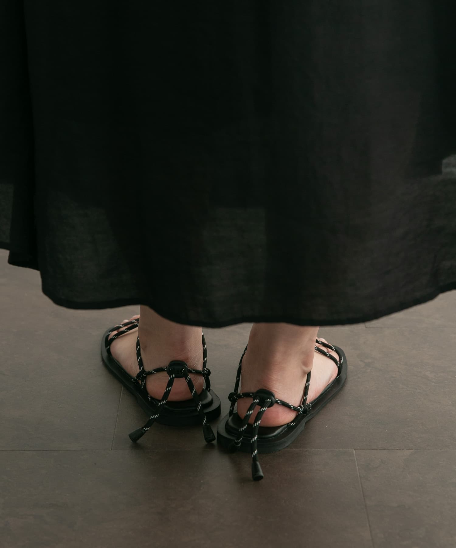 ドローコードサンダル BLACK 36