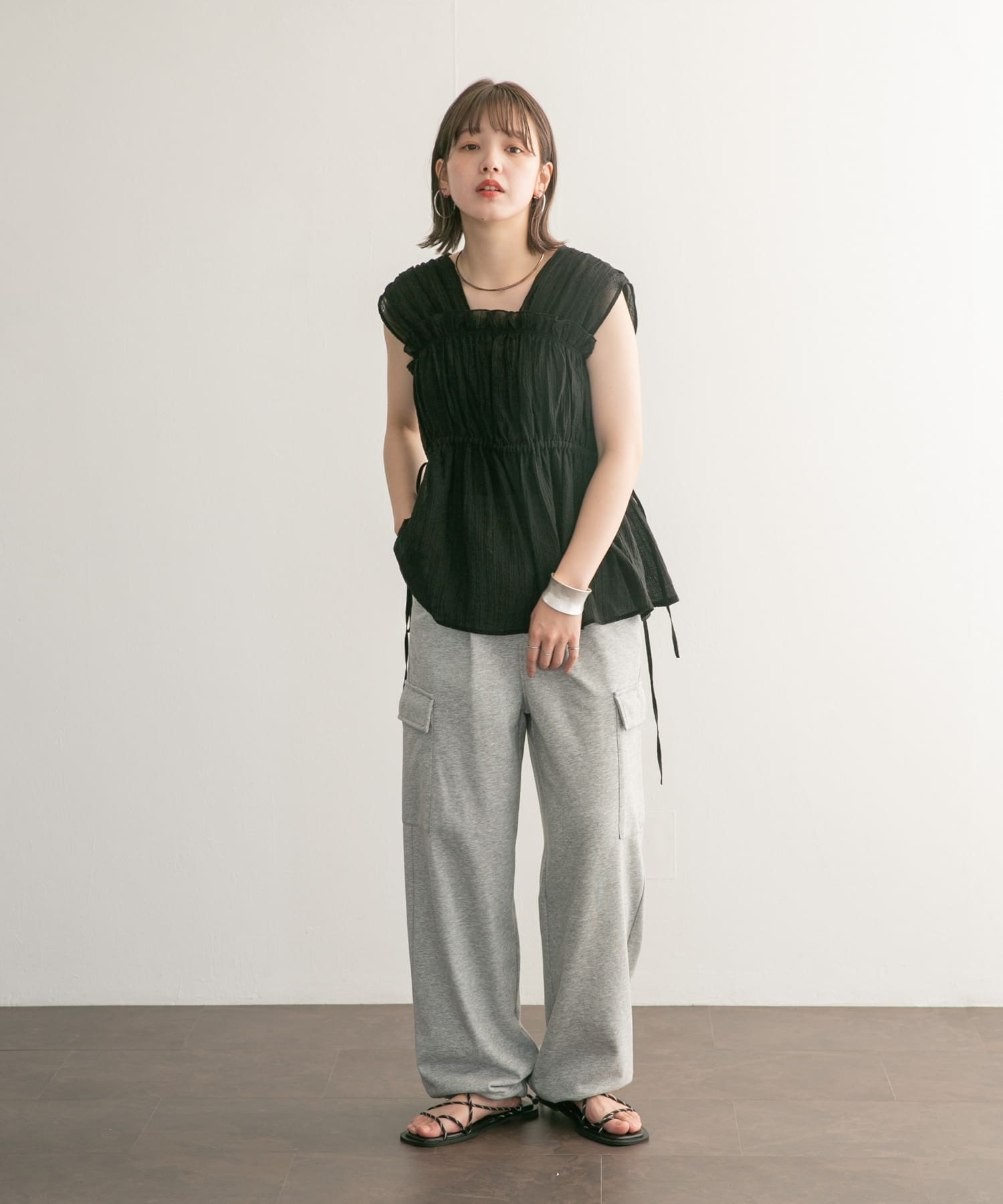 ドローコードサンダル BLACK 36