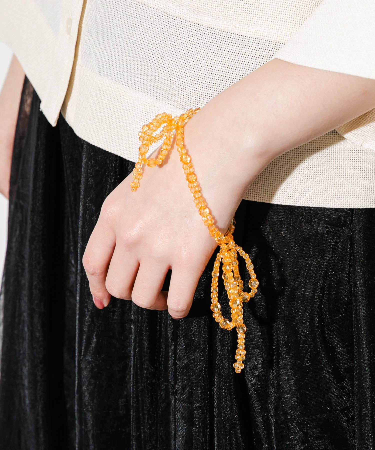 リボンビーズブレスレット ORANGE one