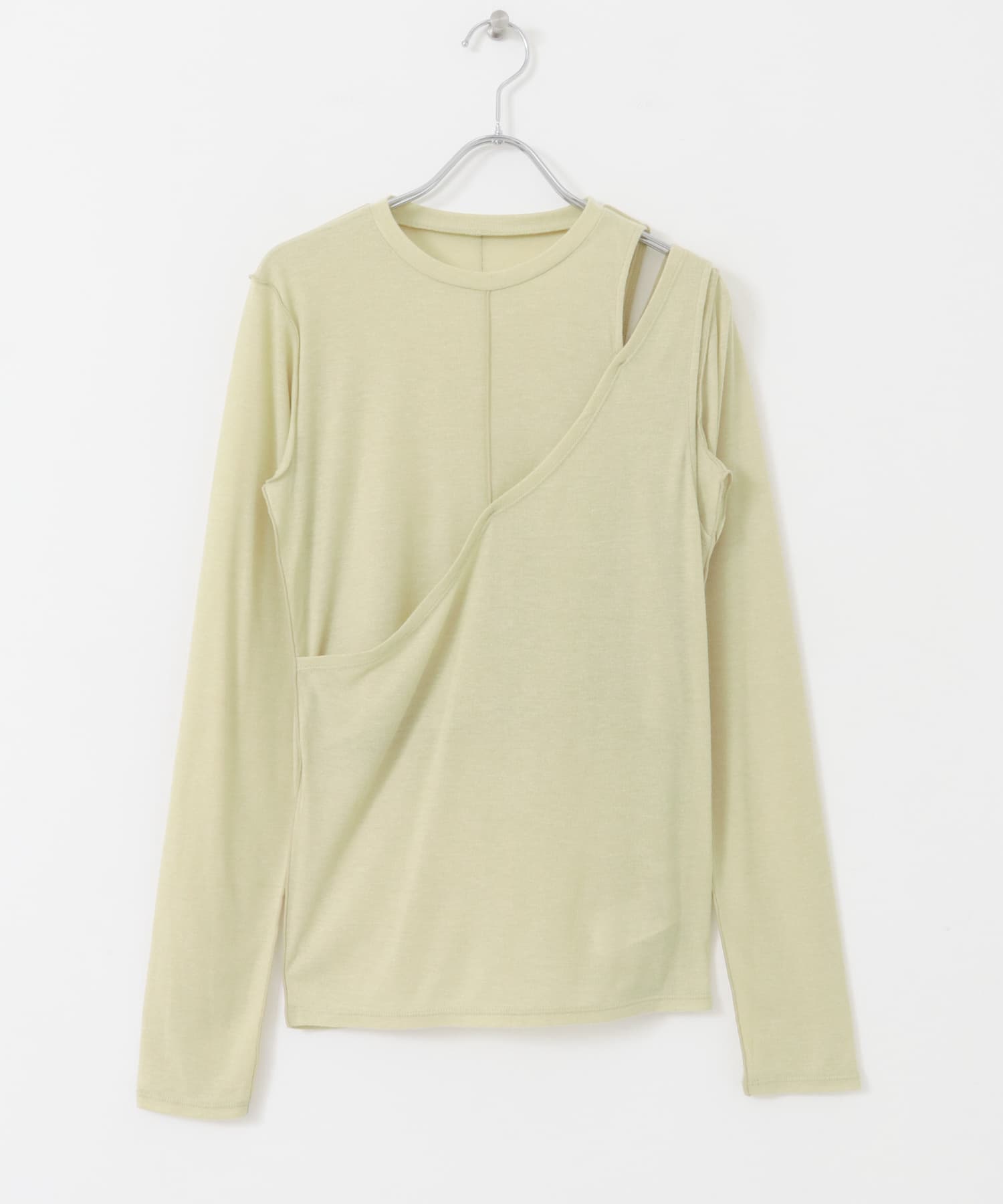 レイヤードカットアウトトップス L.GREEN one