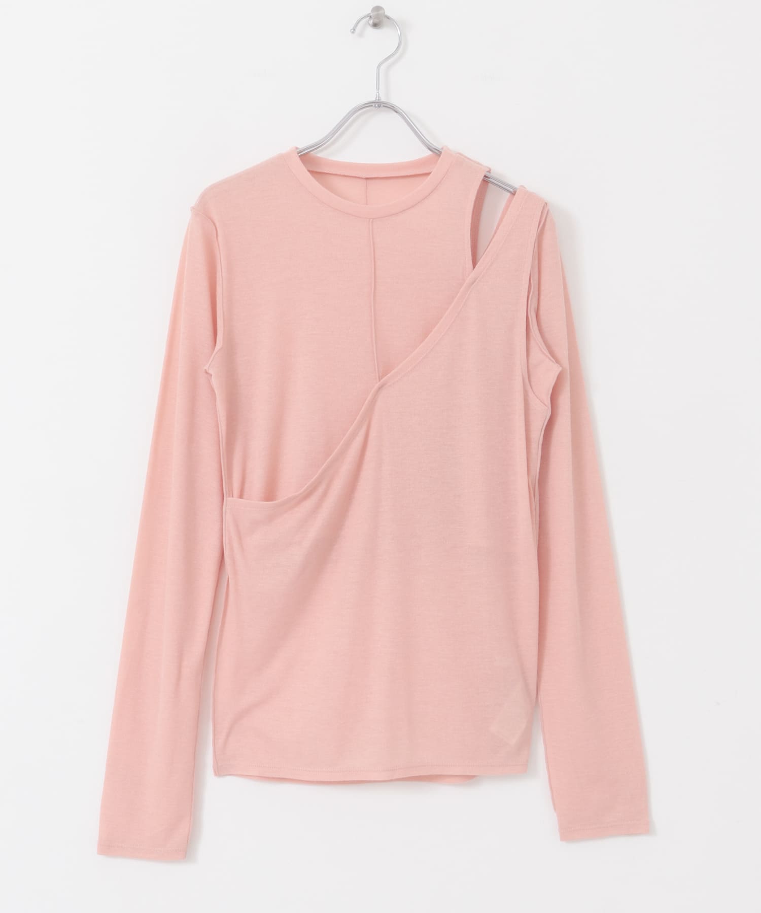 レイヤードカットアウトトップス PINK one