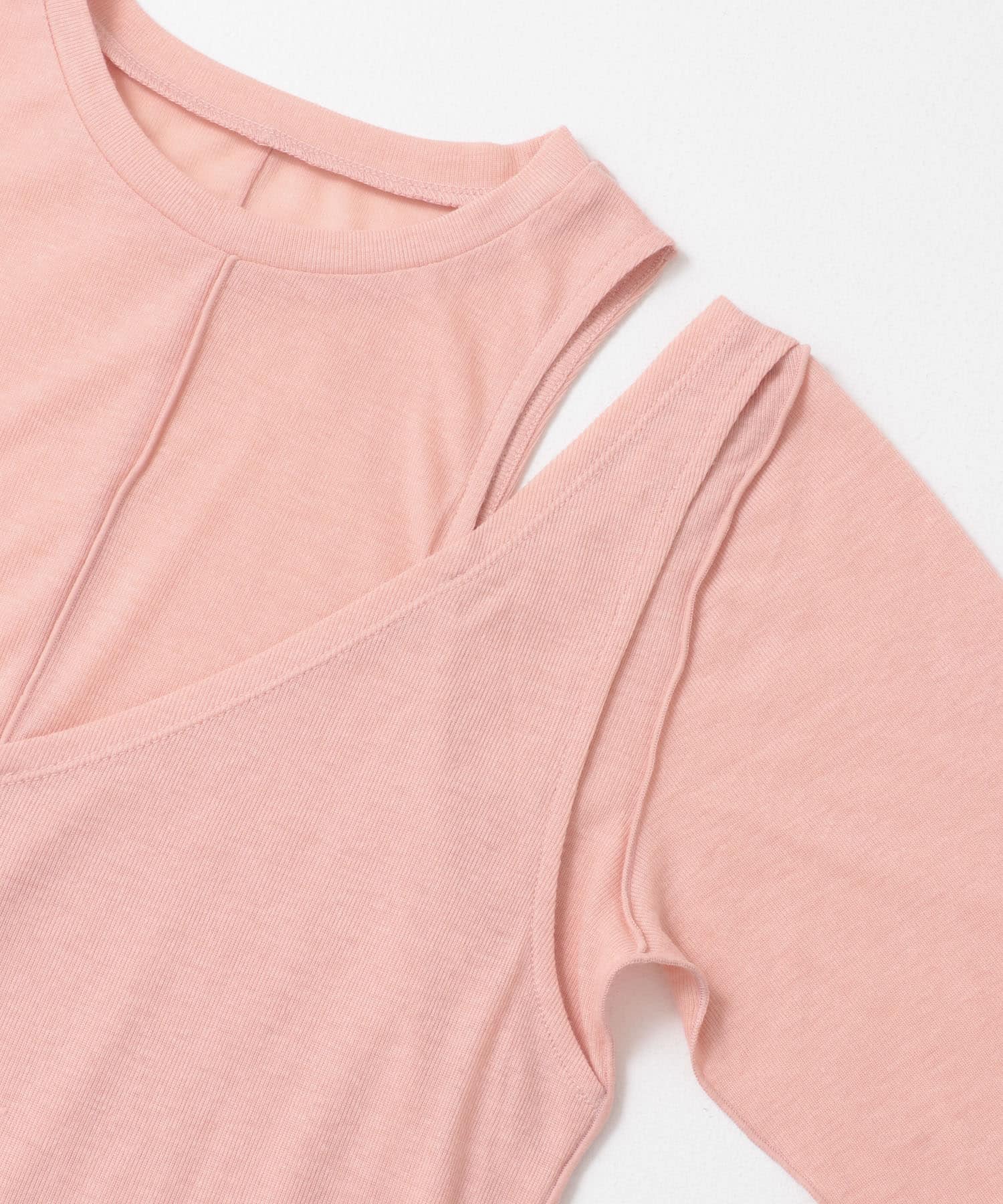 レイヤードカットアウトトップス PINK one