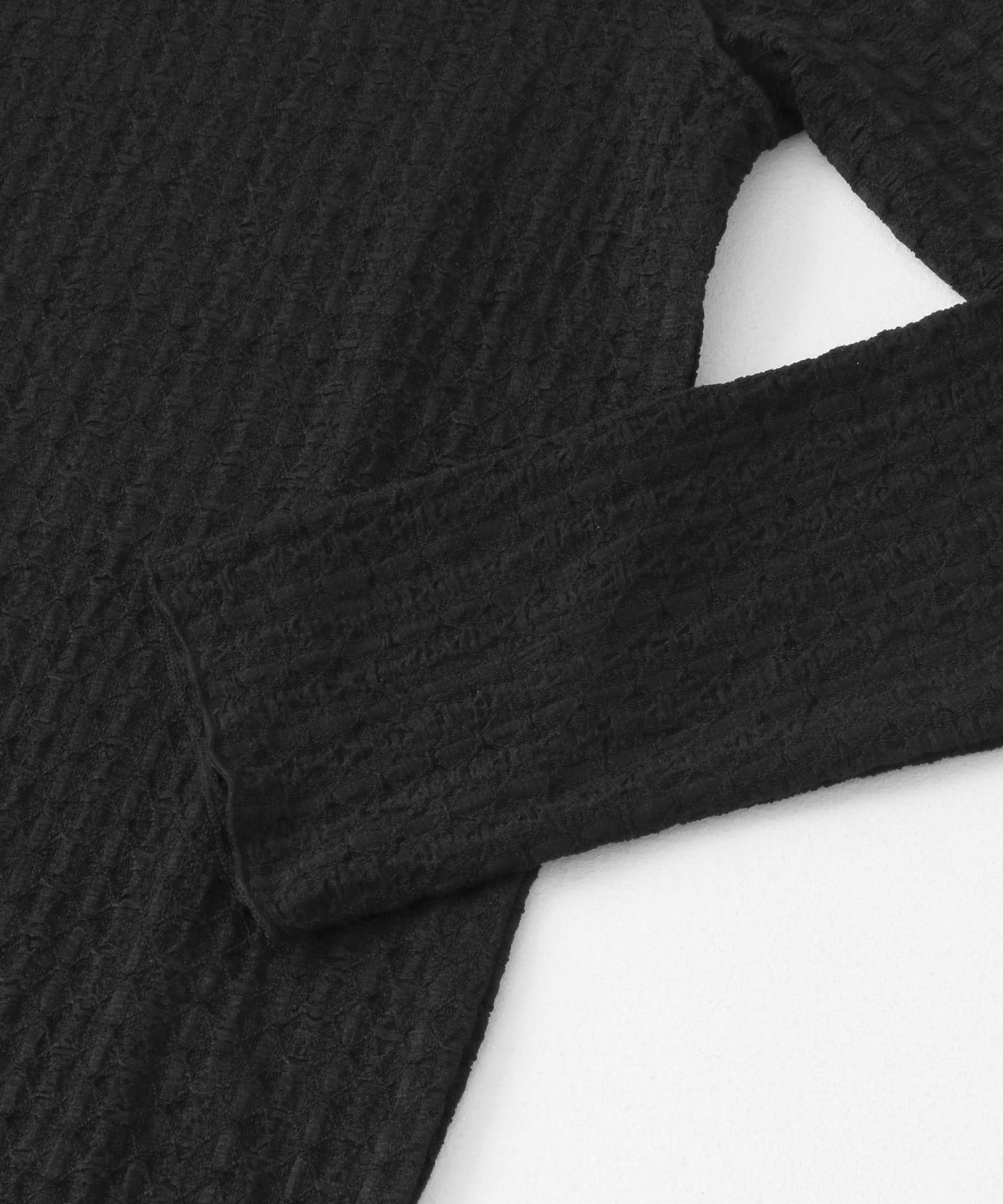 シアーブークレハイネックトップス BLACK one