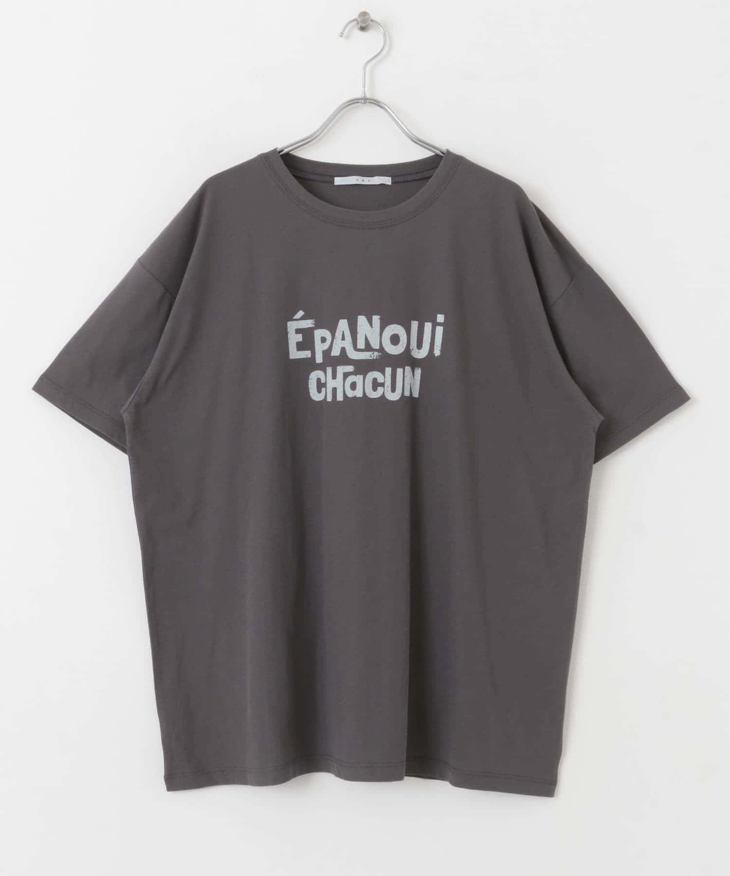 シアープリントBIG TEE CHARCOAL one