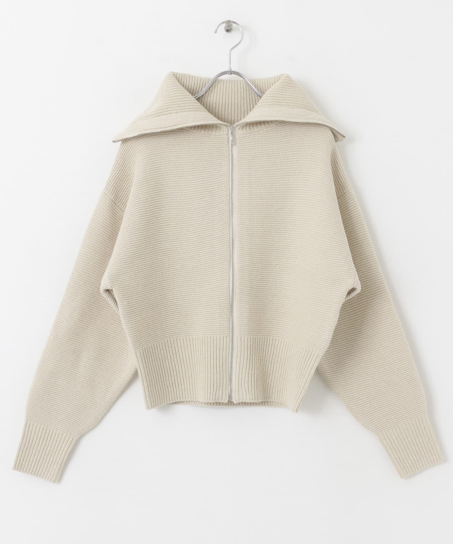 セーラーカラーZIPニット L.BEIGE one