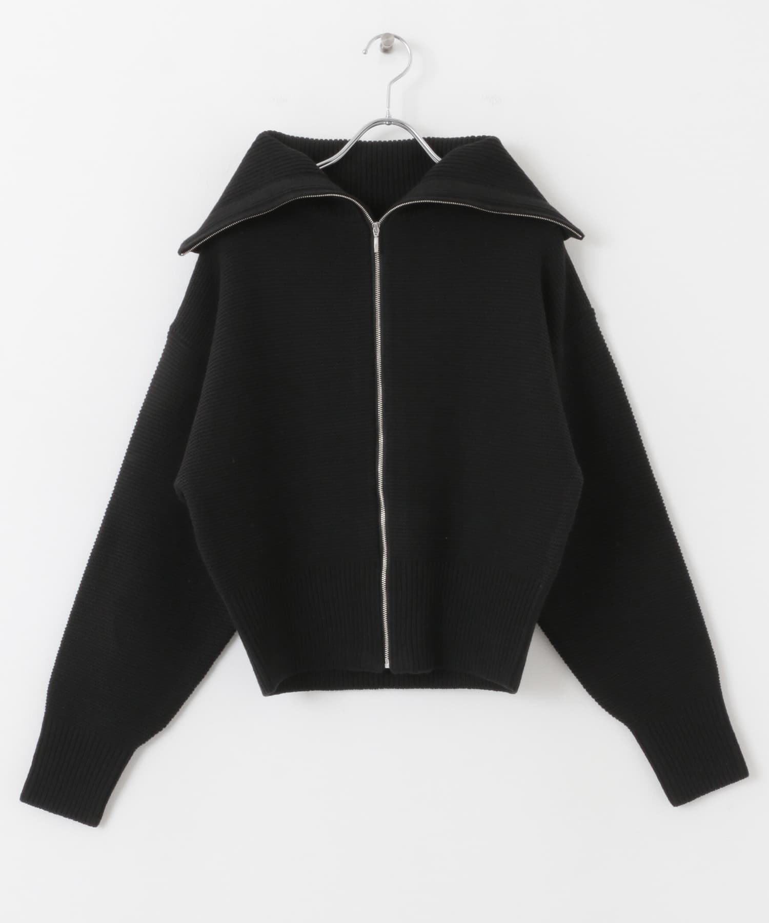 セーラーカラーZIPニット BLACK one