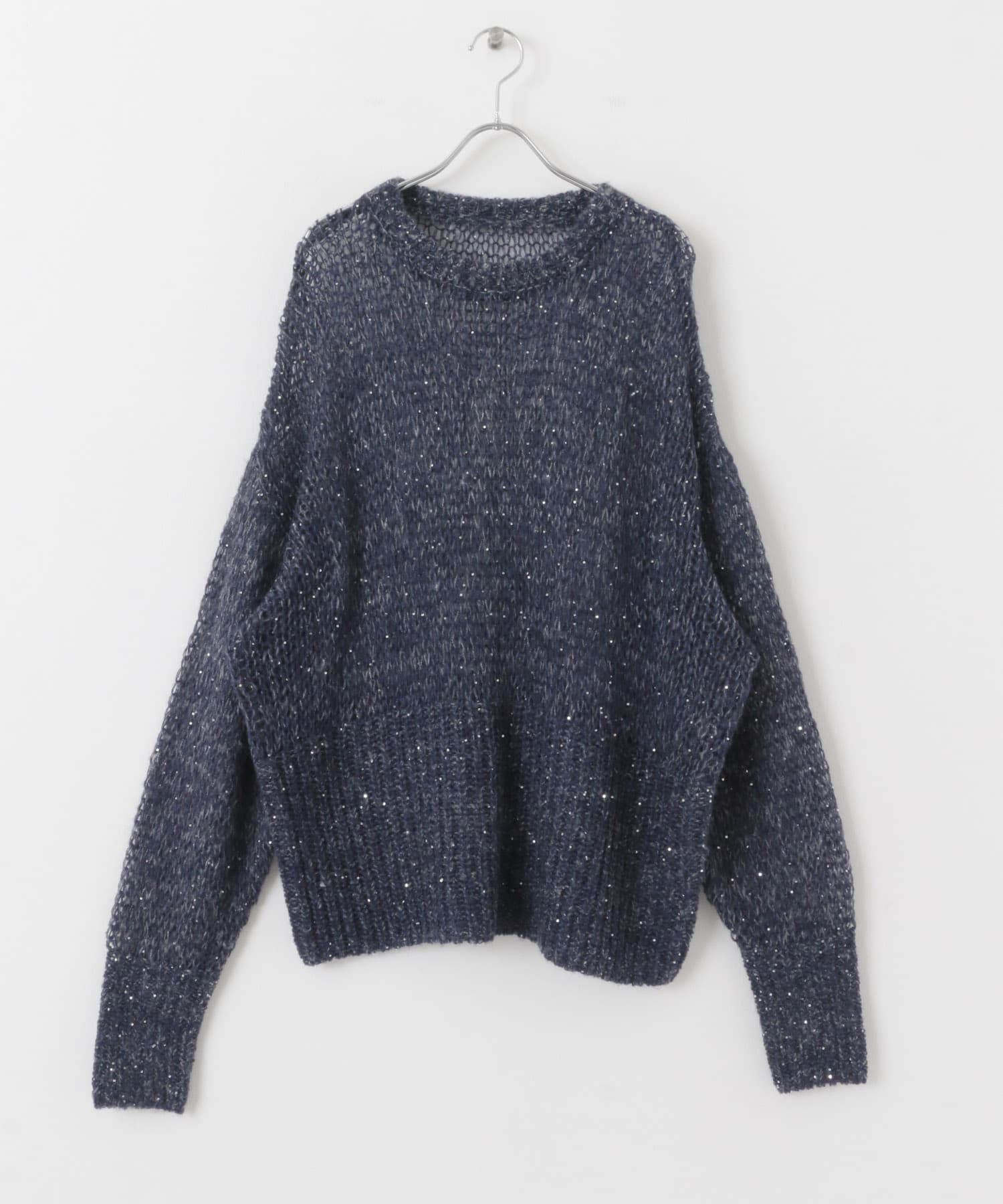 シースルースパンコールニット NAVY one