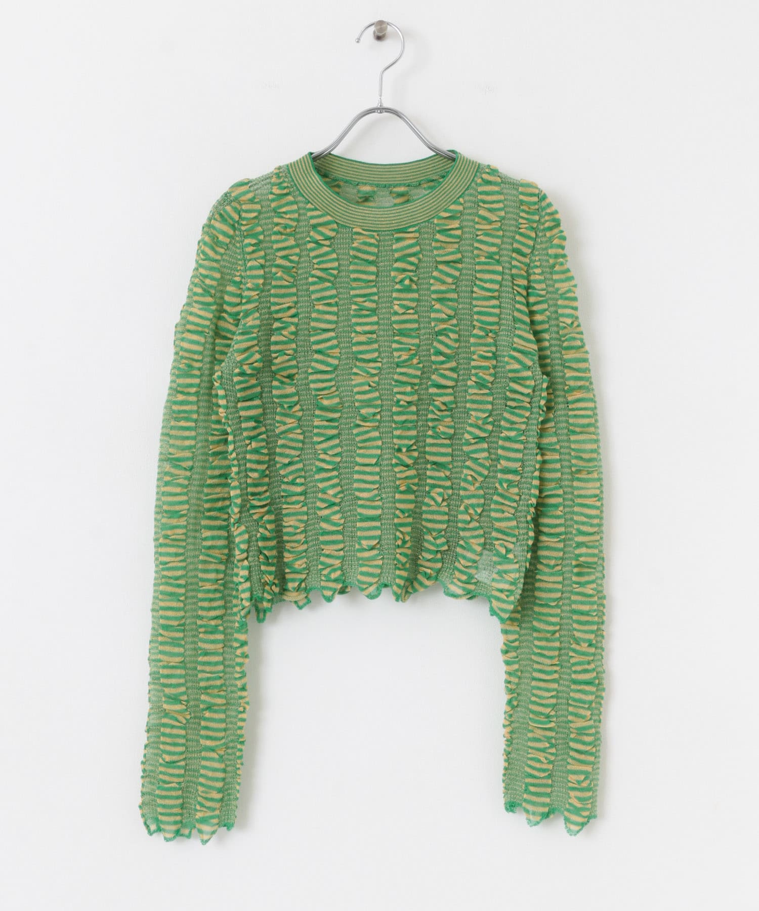 シャーリングコンパクトニット GREEN one
