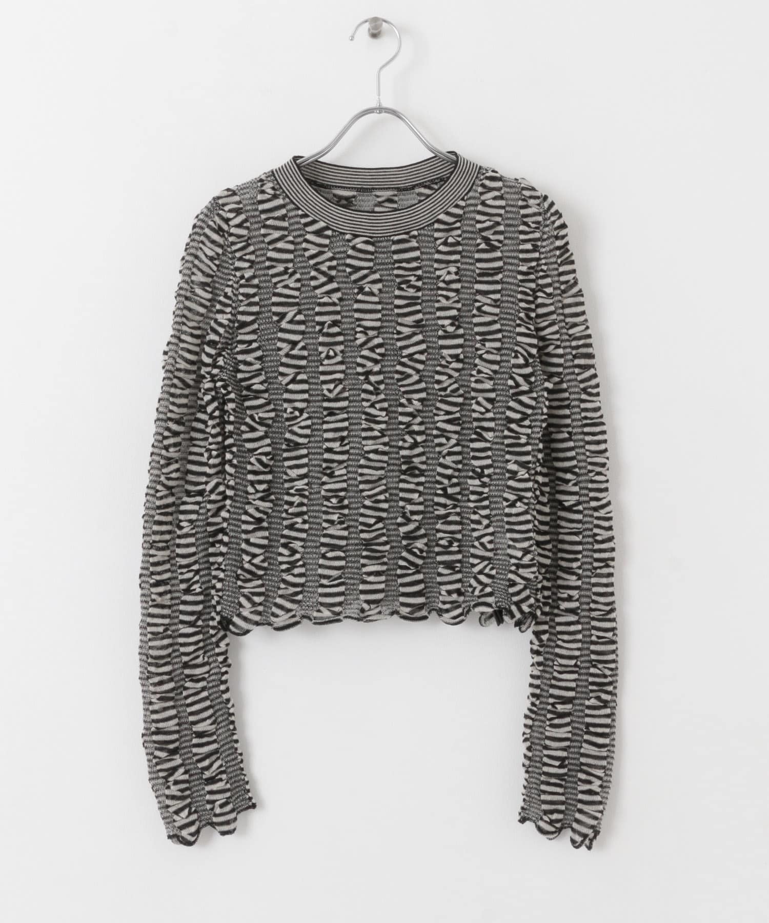 シャーリングコンパクトニット BLACK one