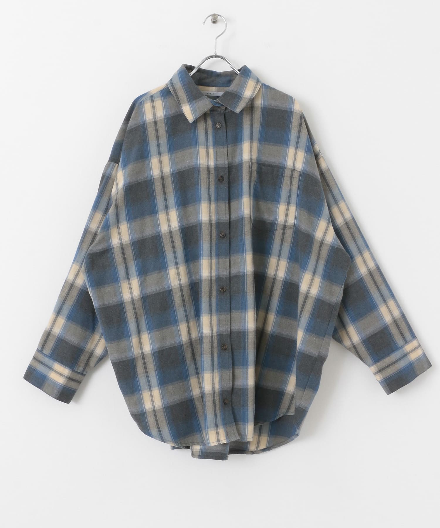 BIGチェックシャツ BEG×GRY one