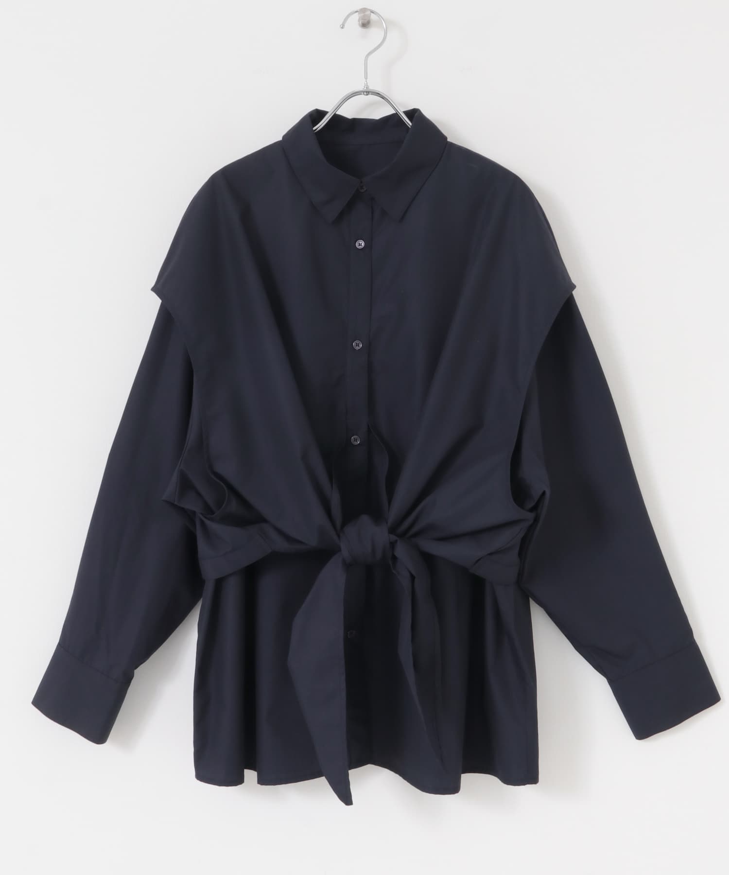 レイヤードBIGシャツ NAVY one