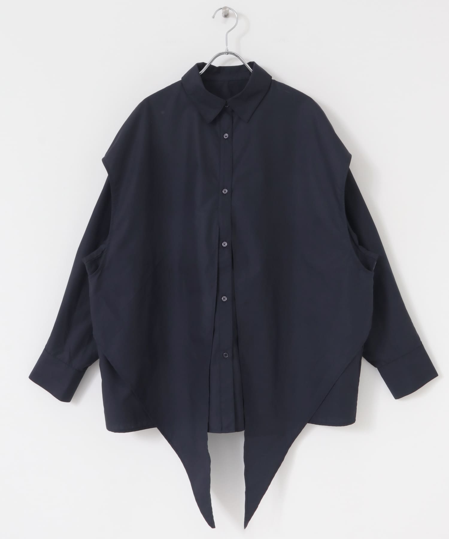 レイヤードBIGシャツ NAVY one
