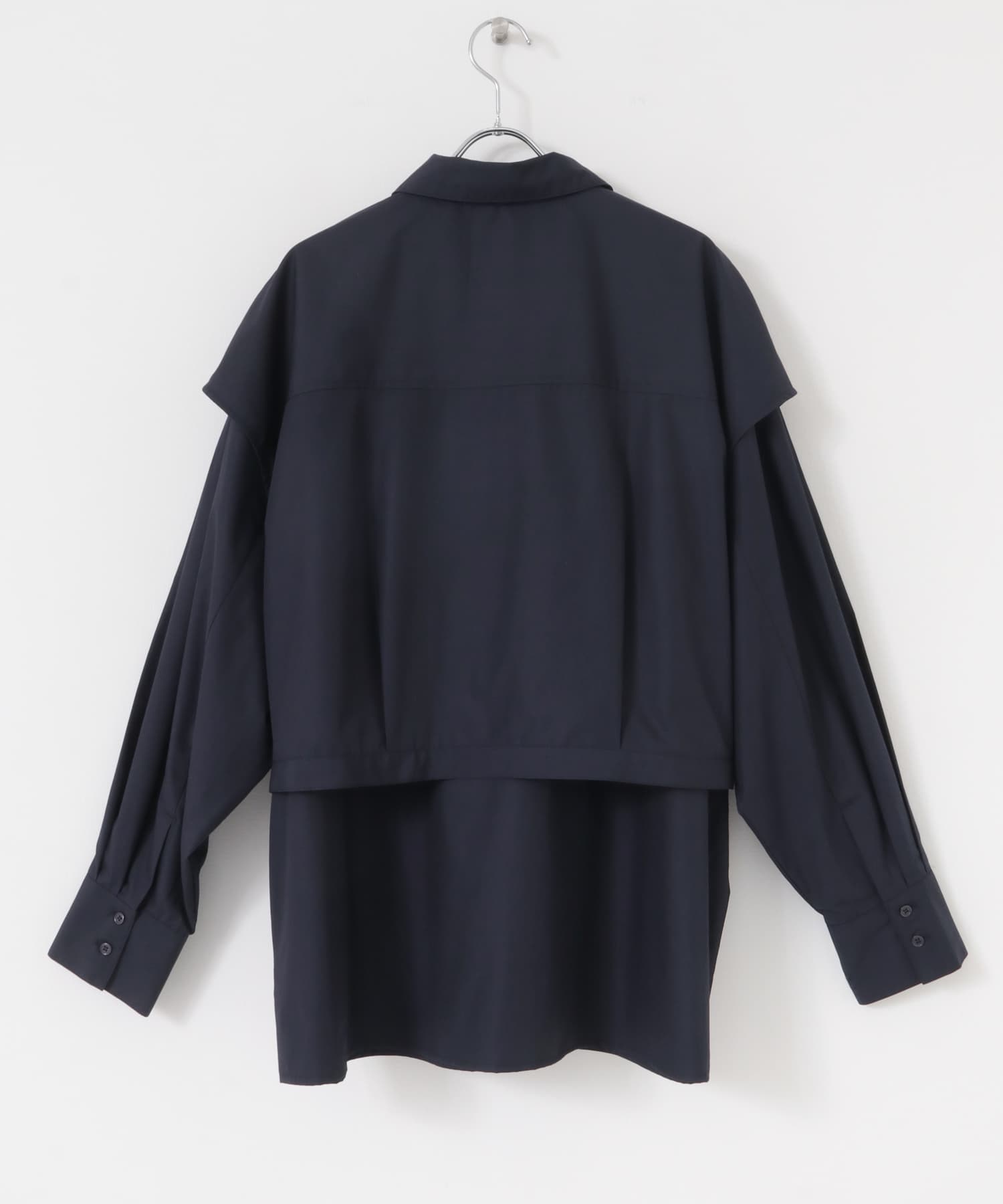 レイヤードBIGシャツ NAVY one