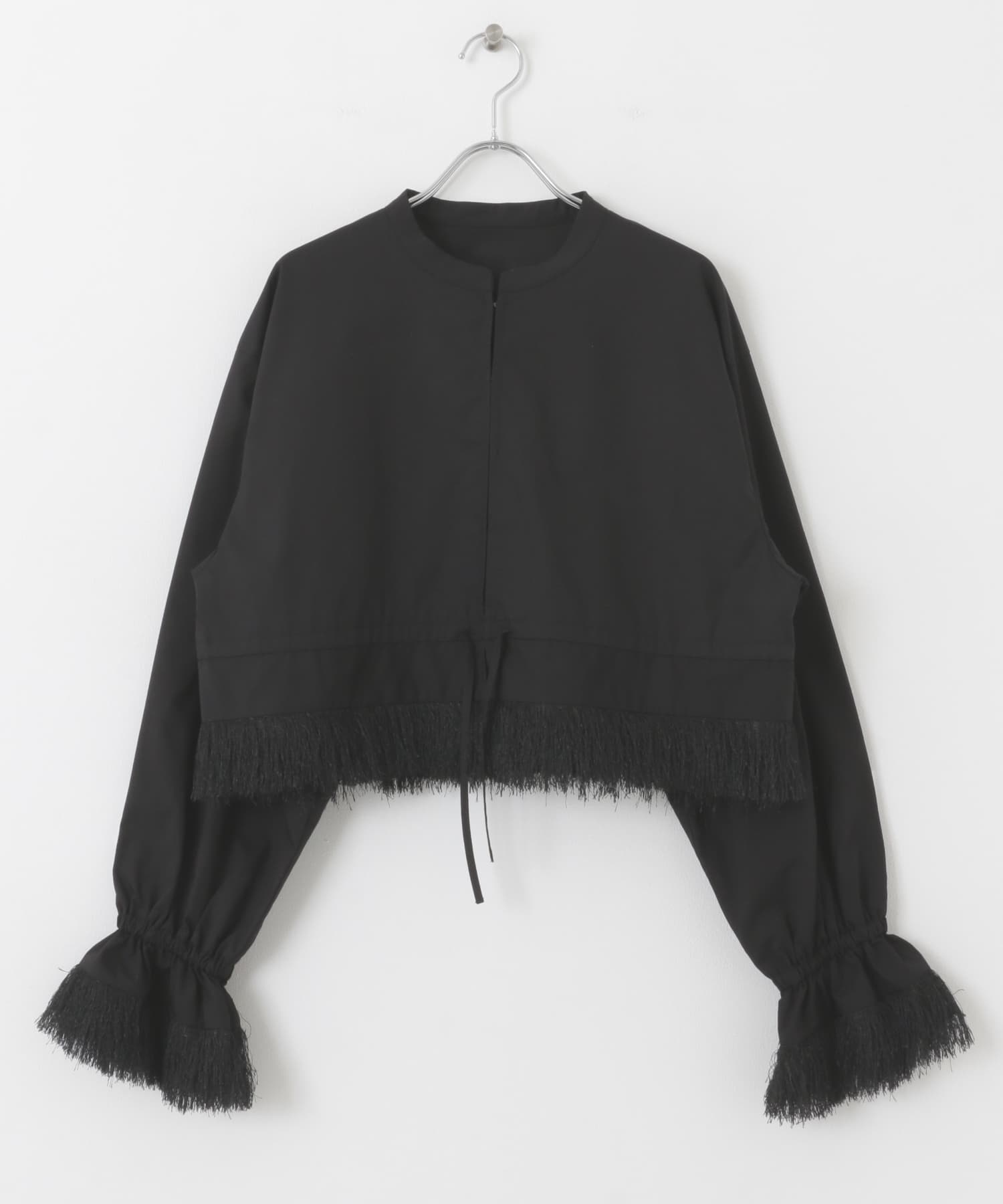 フリンジドッキングシャツ BLACK one