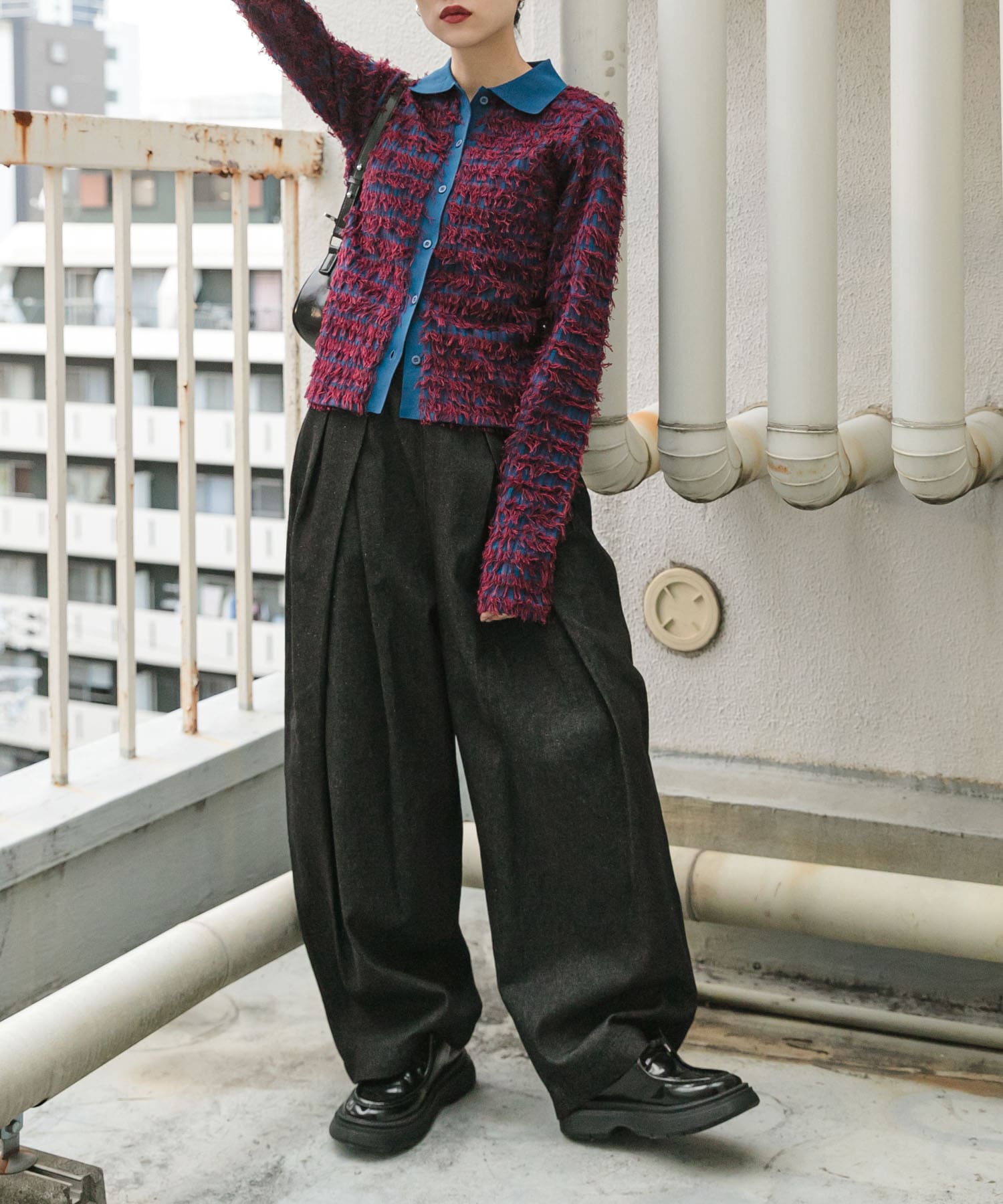 『2サイズ展開』タックコクーンデニム