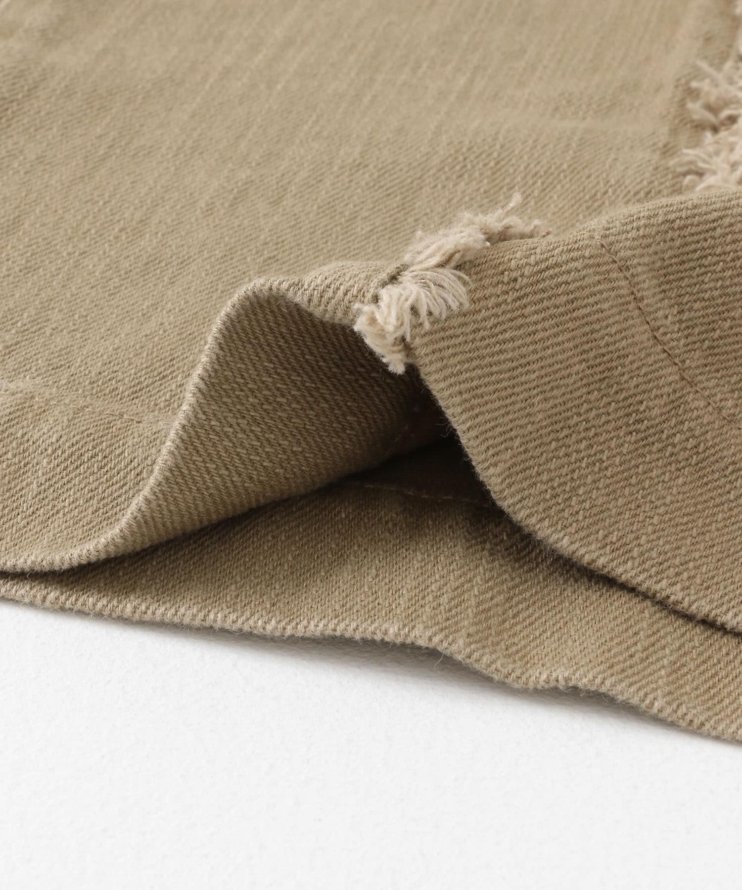 『2サイズ展開』フリンジストレートパンツ KHAKI 36