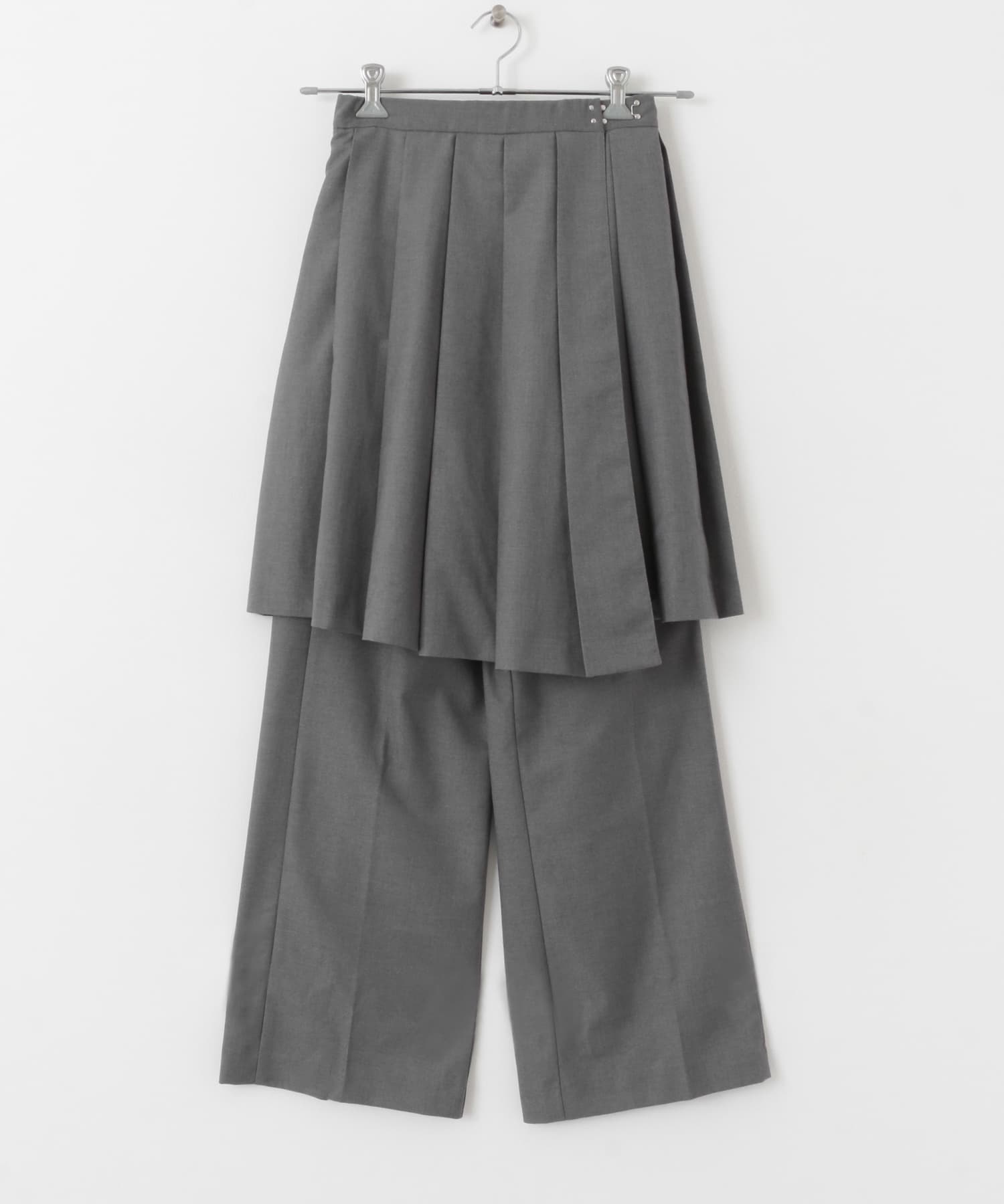 プリーツスカートSETパンツ GRAY one