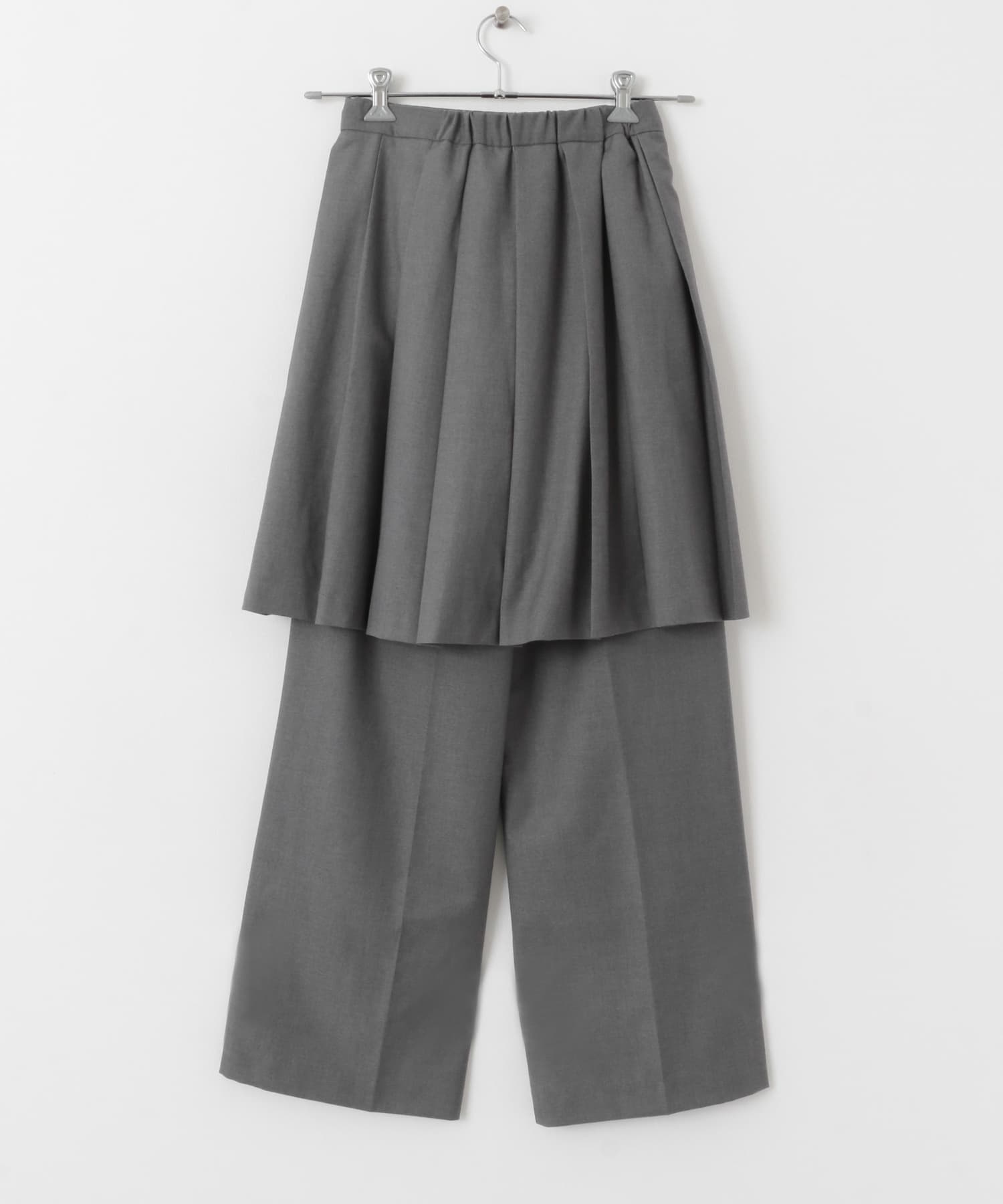 プリーツスカートSETパンツ GRAY one
