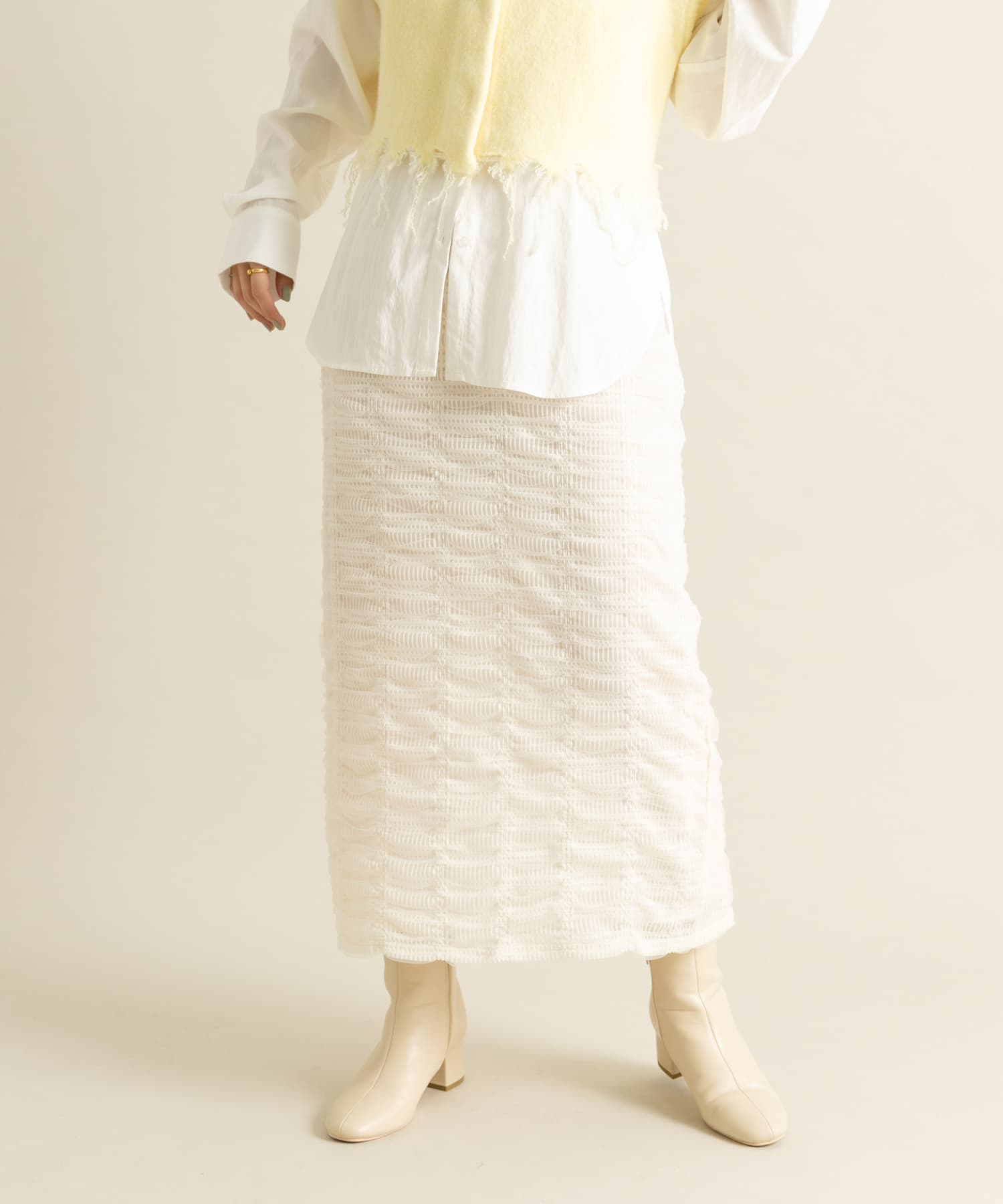 シャーリングIラインスカート