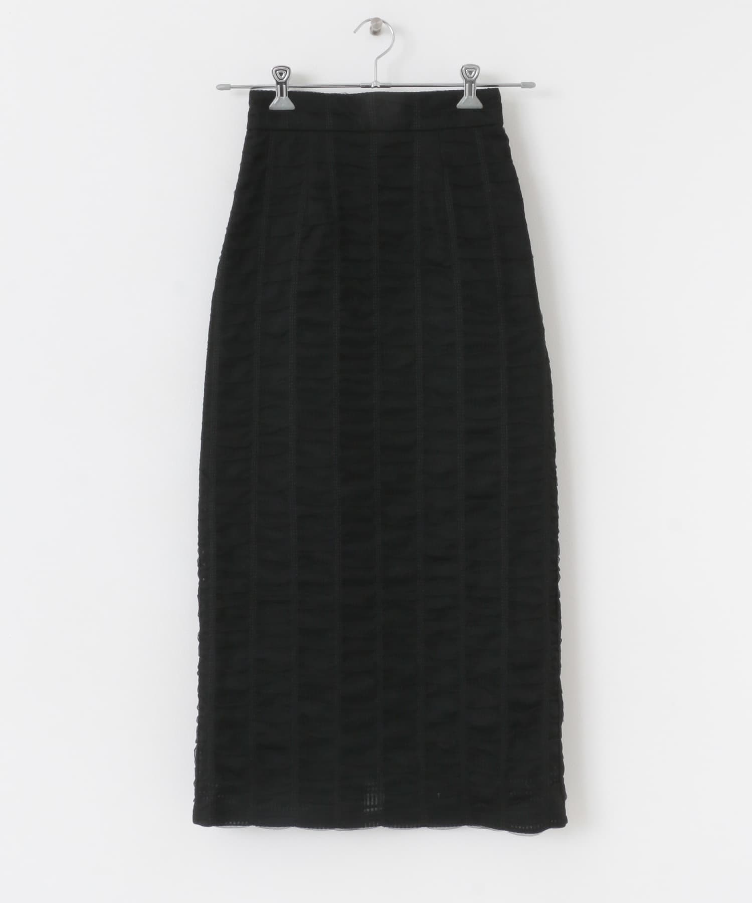 シャーリングIラインスカート BLACK one