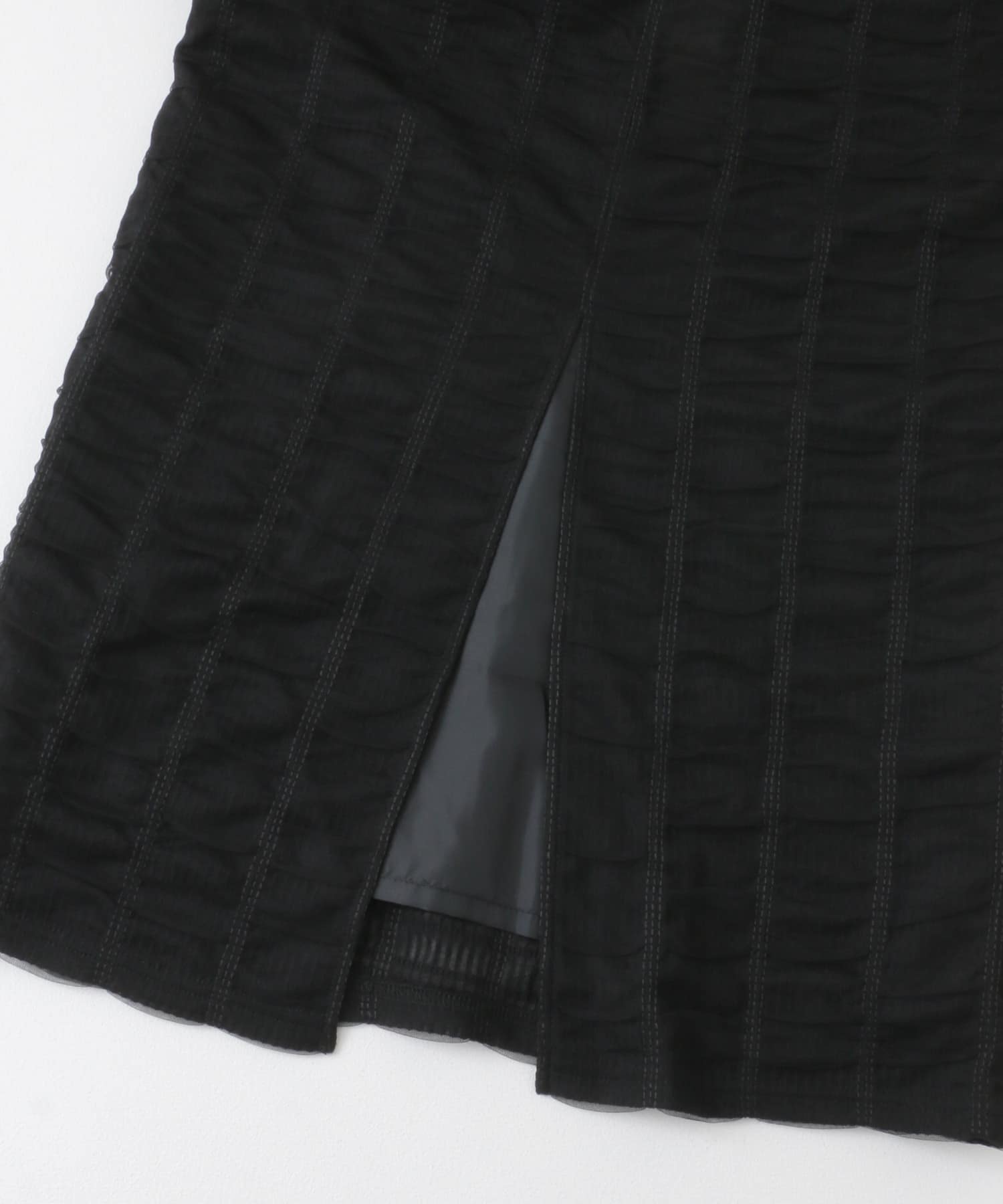 シャーリングIラインスカート BLACK one