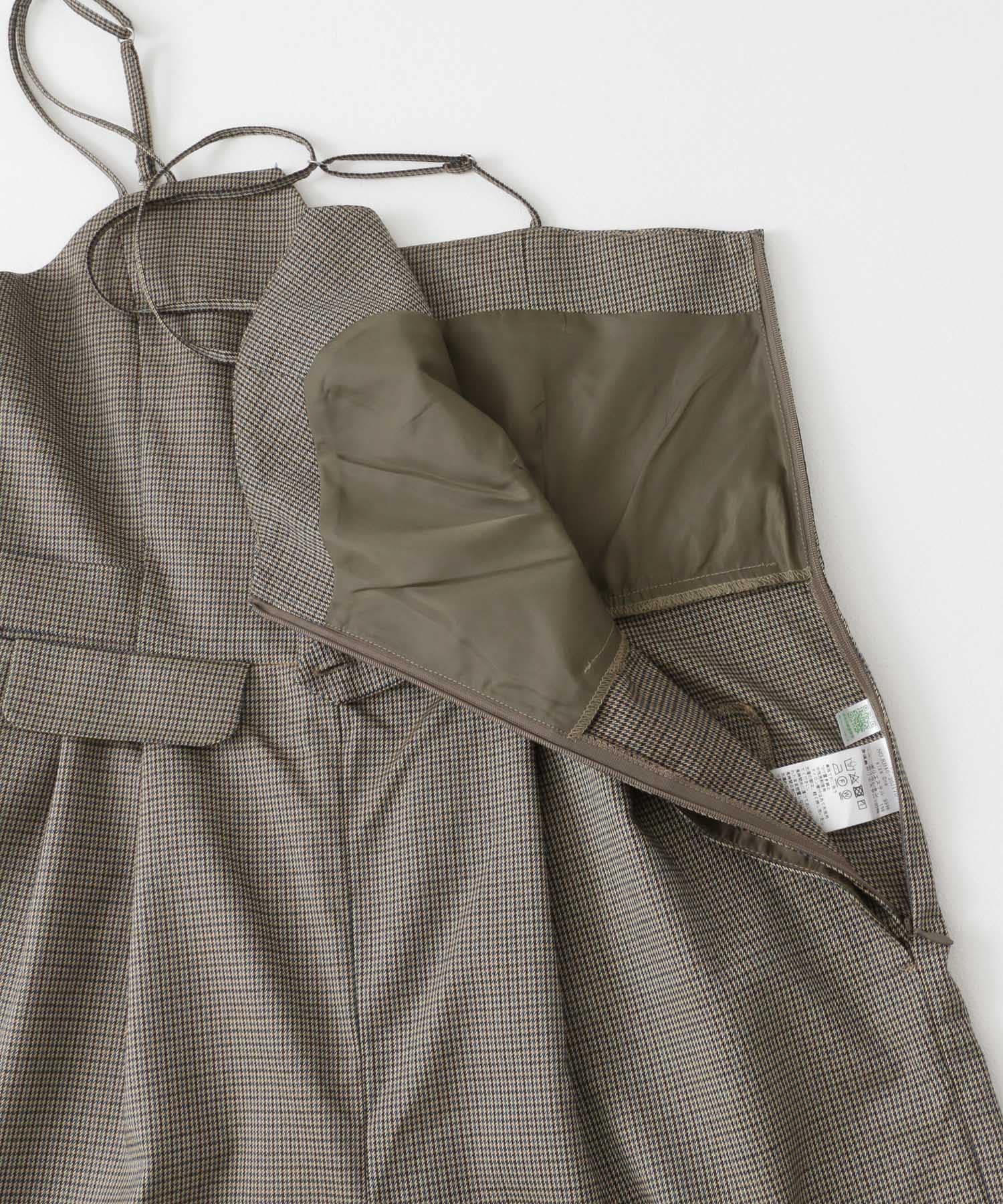 フロントボタンサロペット BROWN MIX one