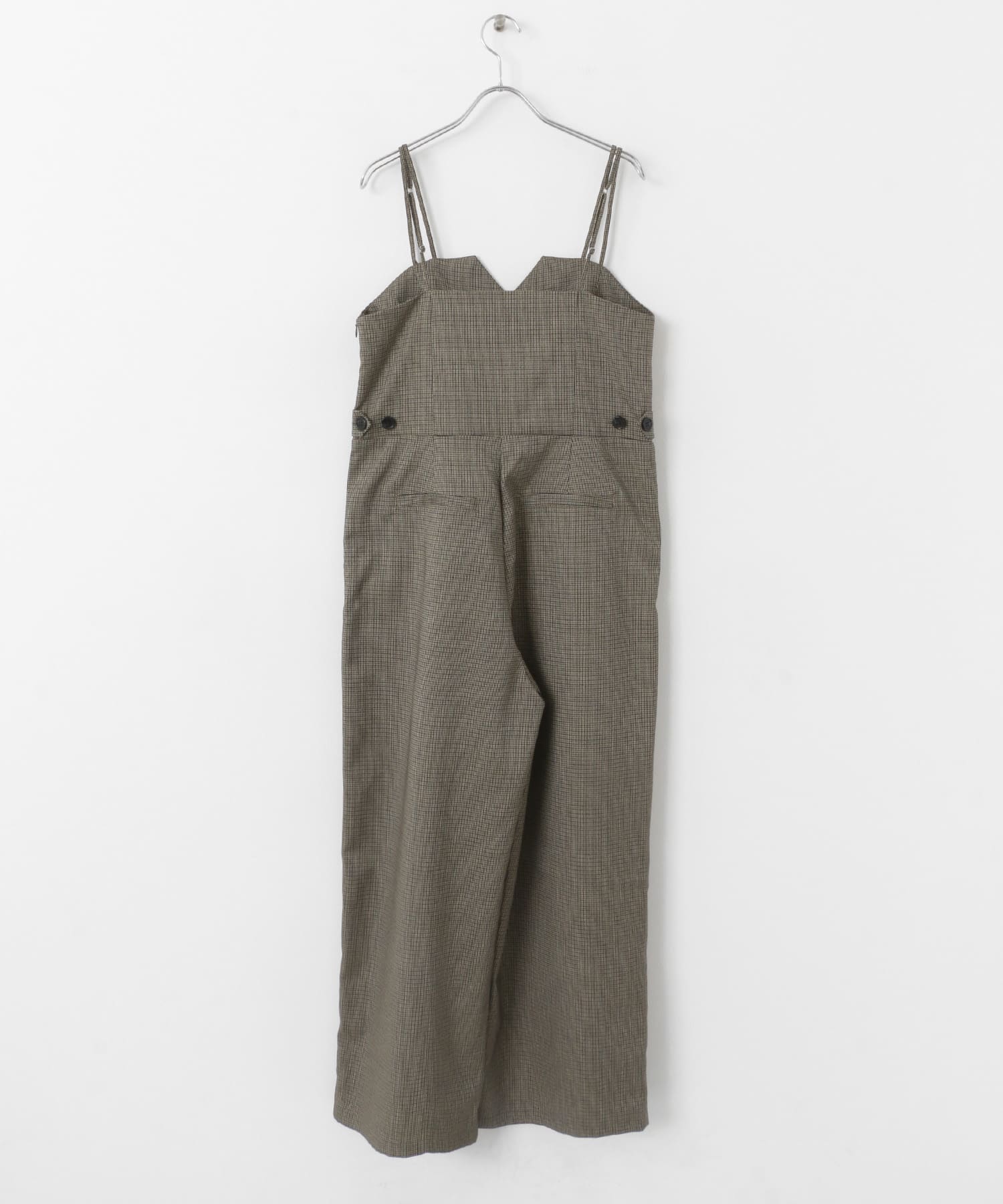 フロントボタンサロペット BROWN MIX one
