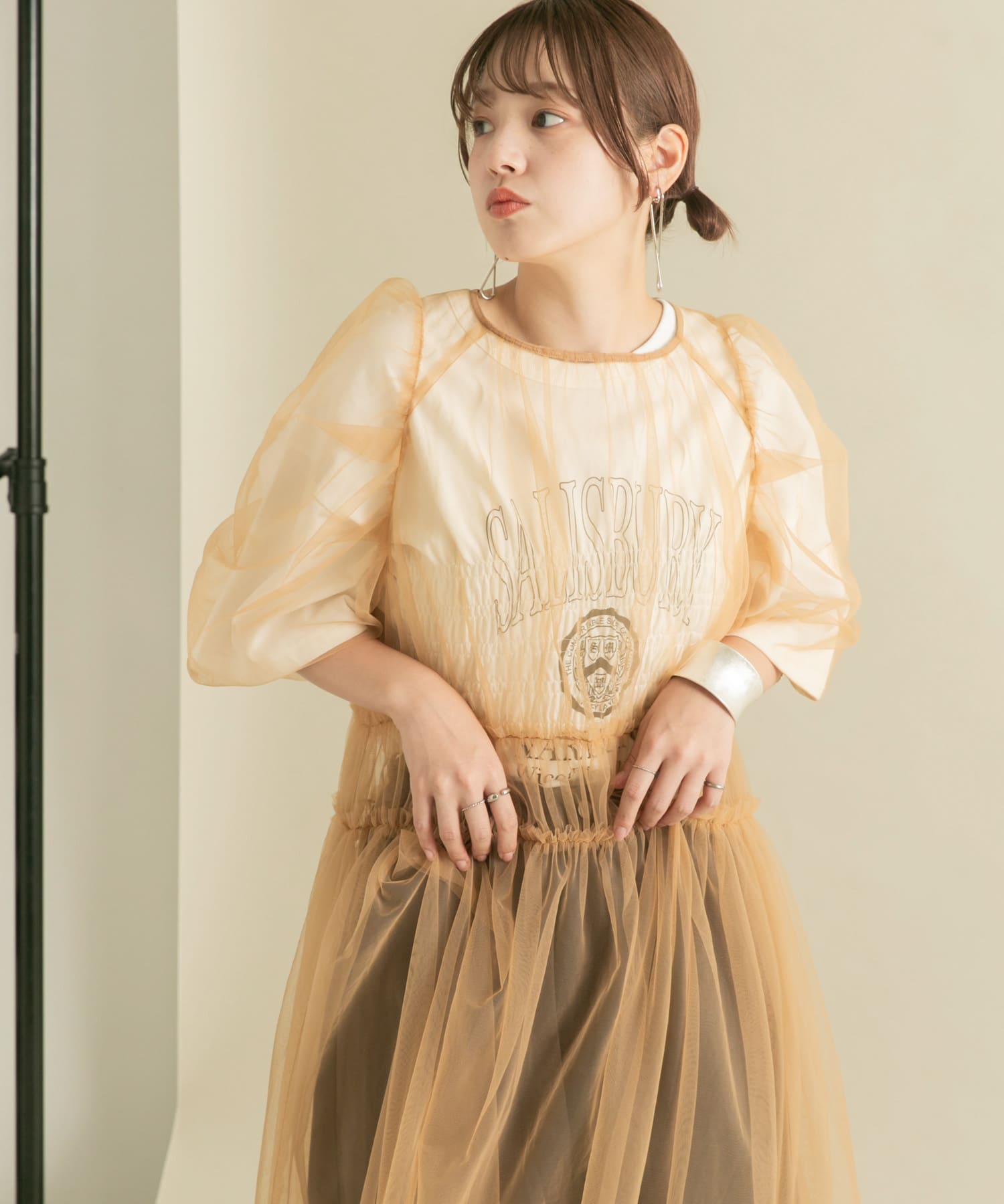 amavel Fortune Horoscope チュールスリーブワンピース Amavel Fortune Horoscope チュールスリーブワンピース