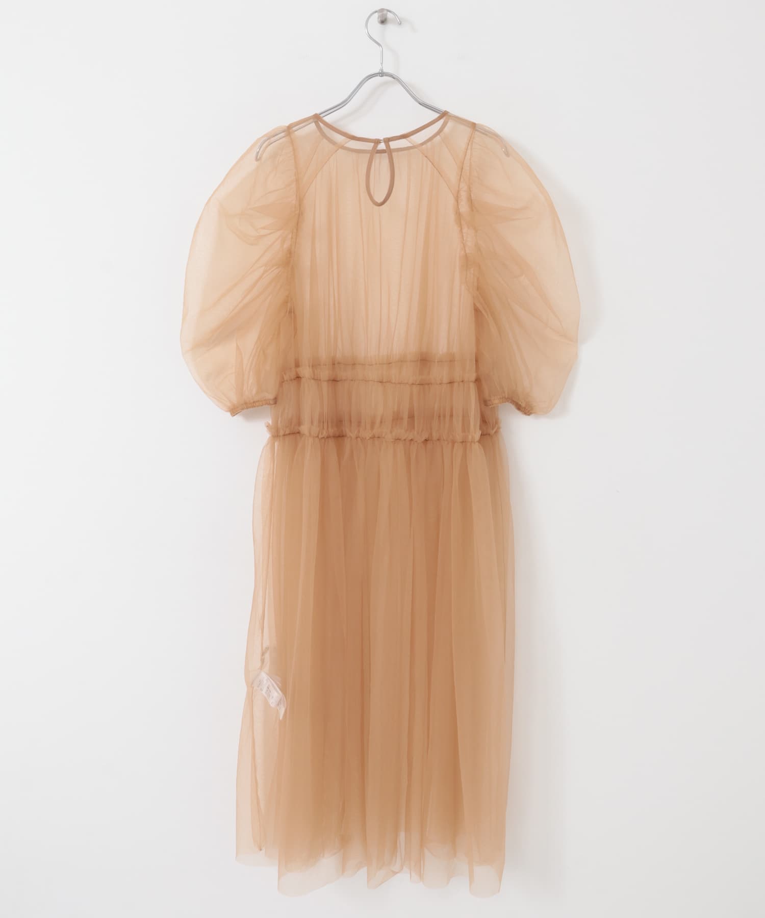 パワースリーブチュールワンピース BEIGE one