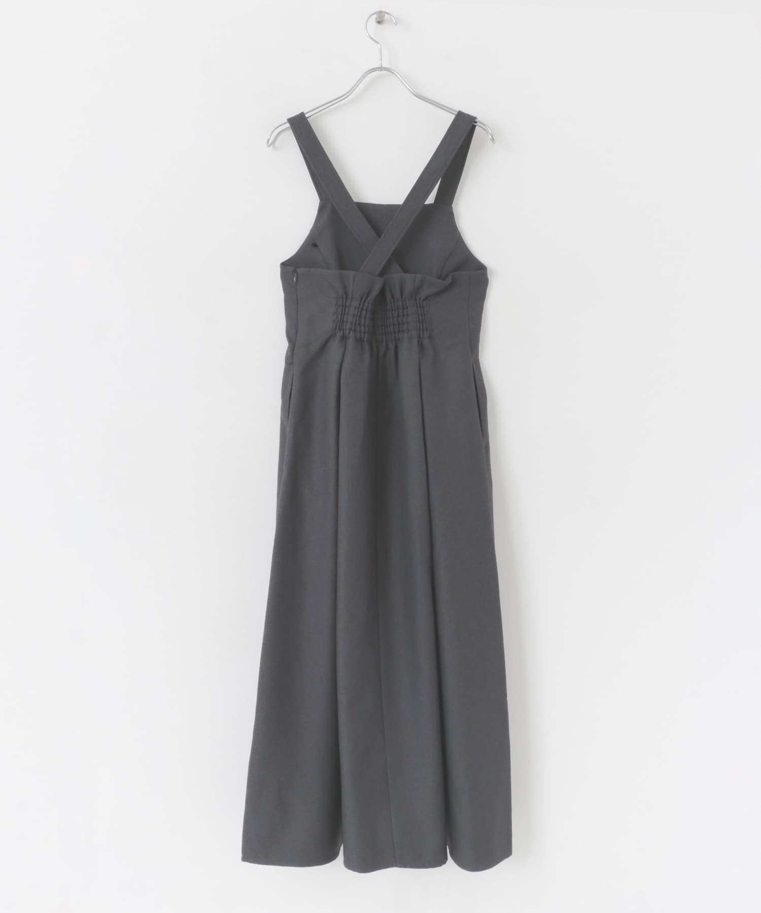 フロントタックジャンパースカート CHARCOAL one