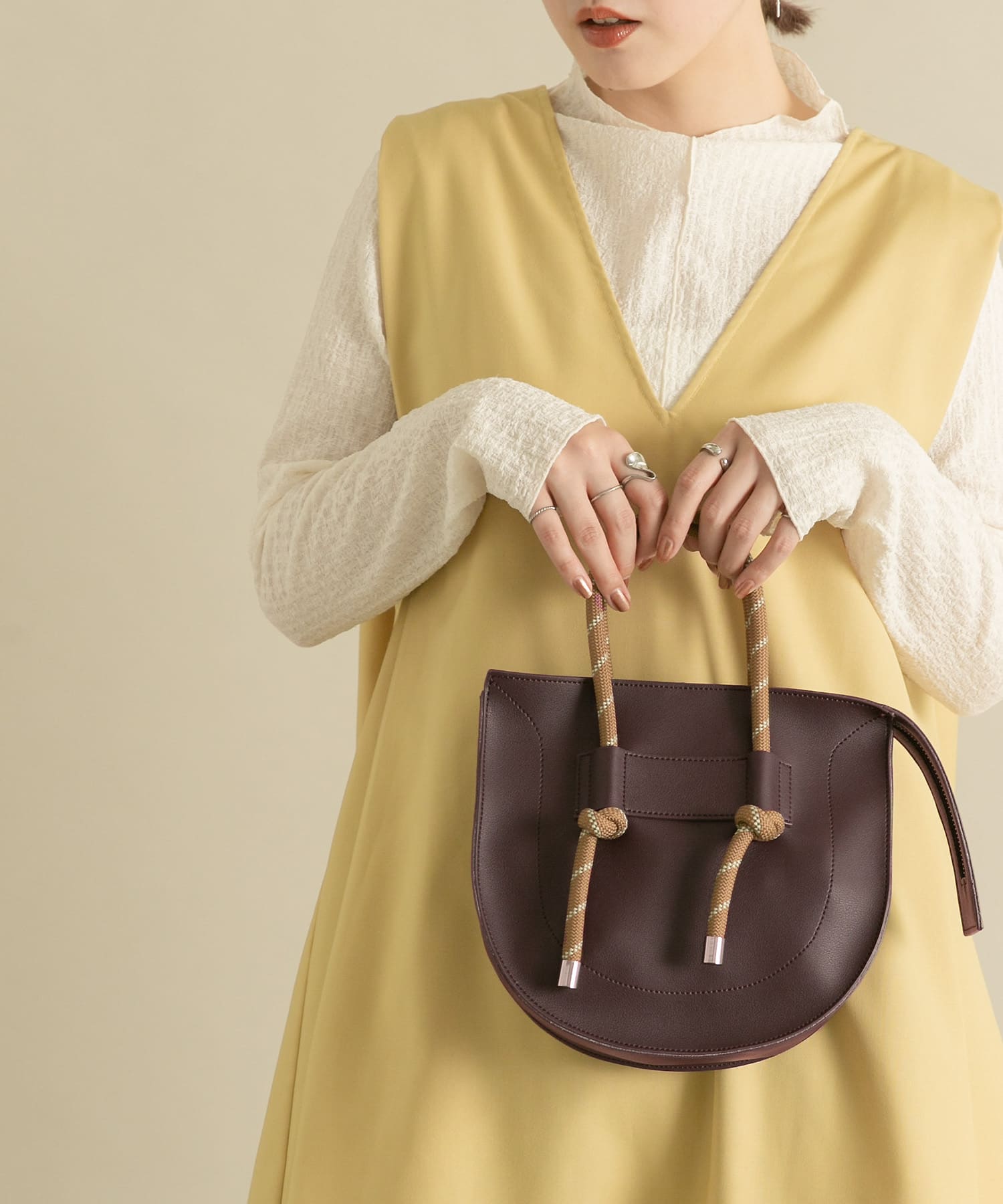 ロープハンドBAG BROWN one
