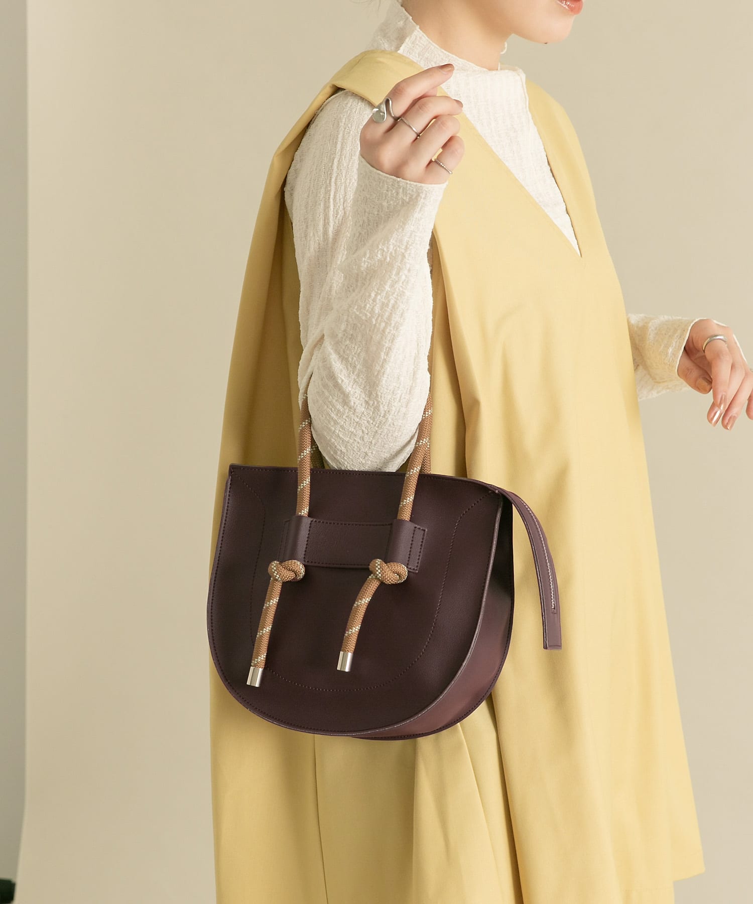 ロープハンドBAG BROWN one