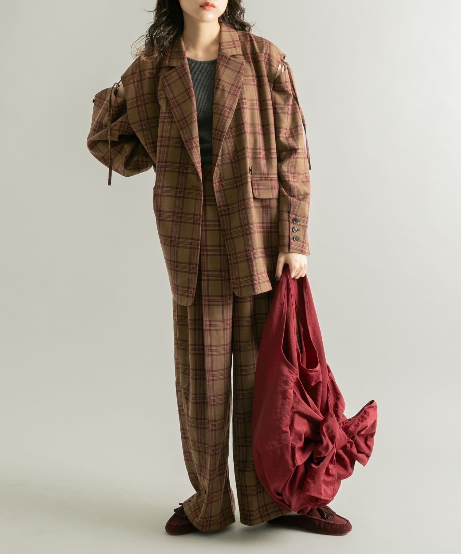 アレンジリボンナイロンBAG BURGUNDY one