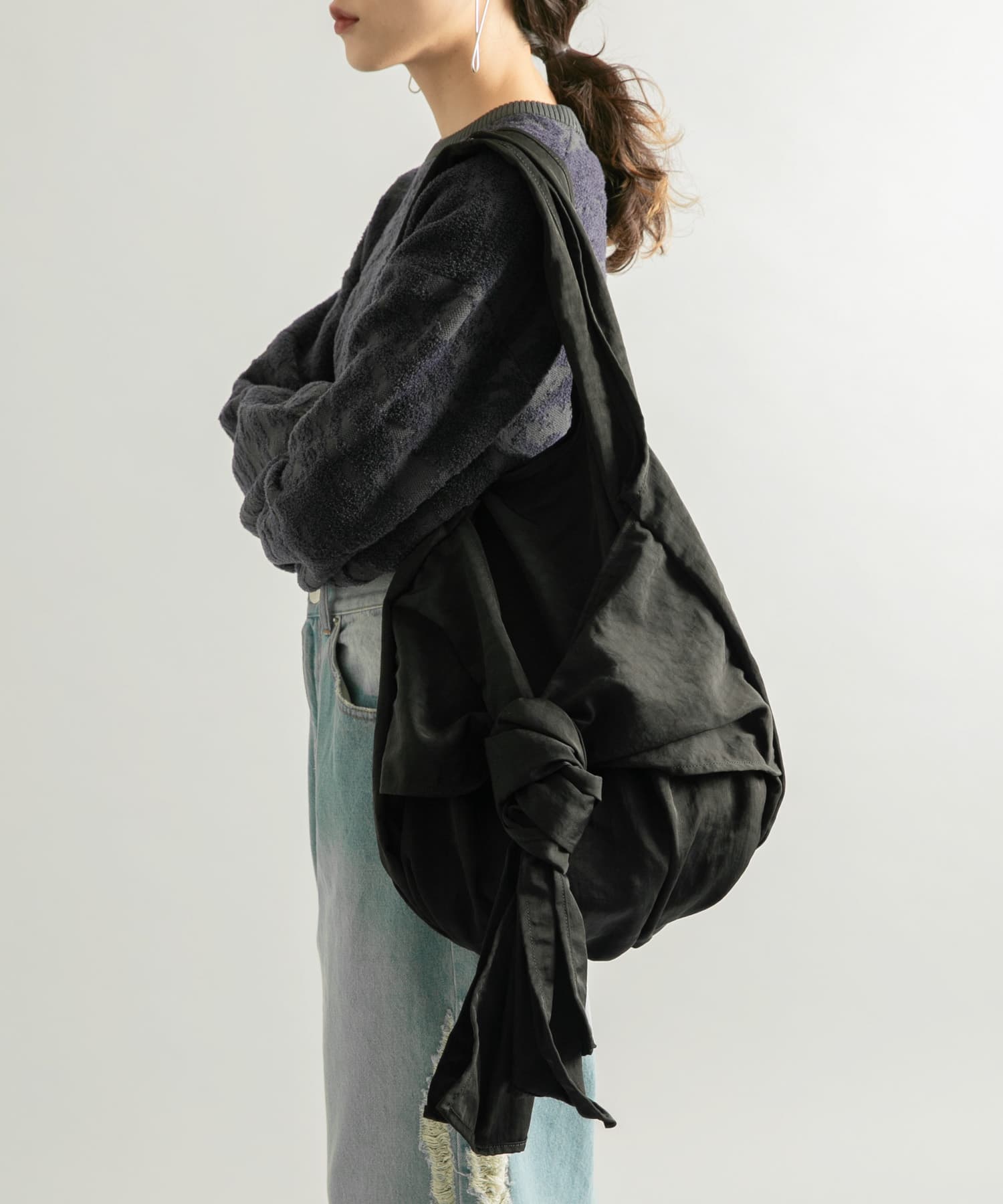 アレンジリボンナイロンBAG BLACK one